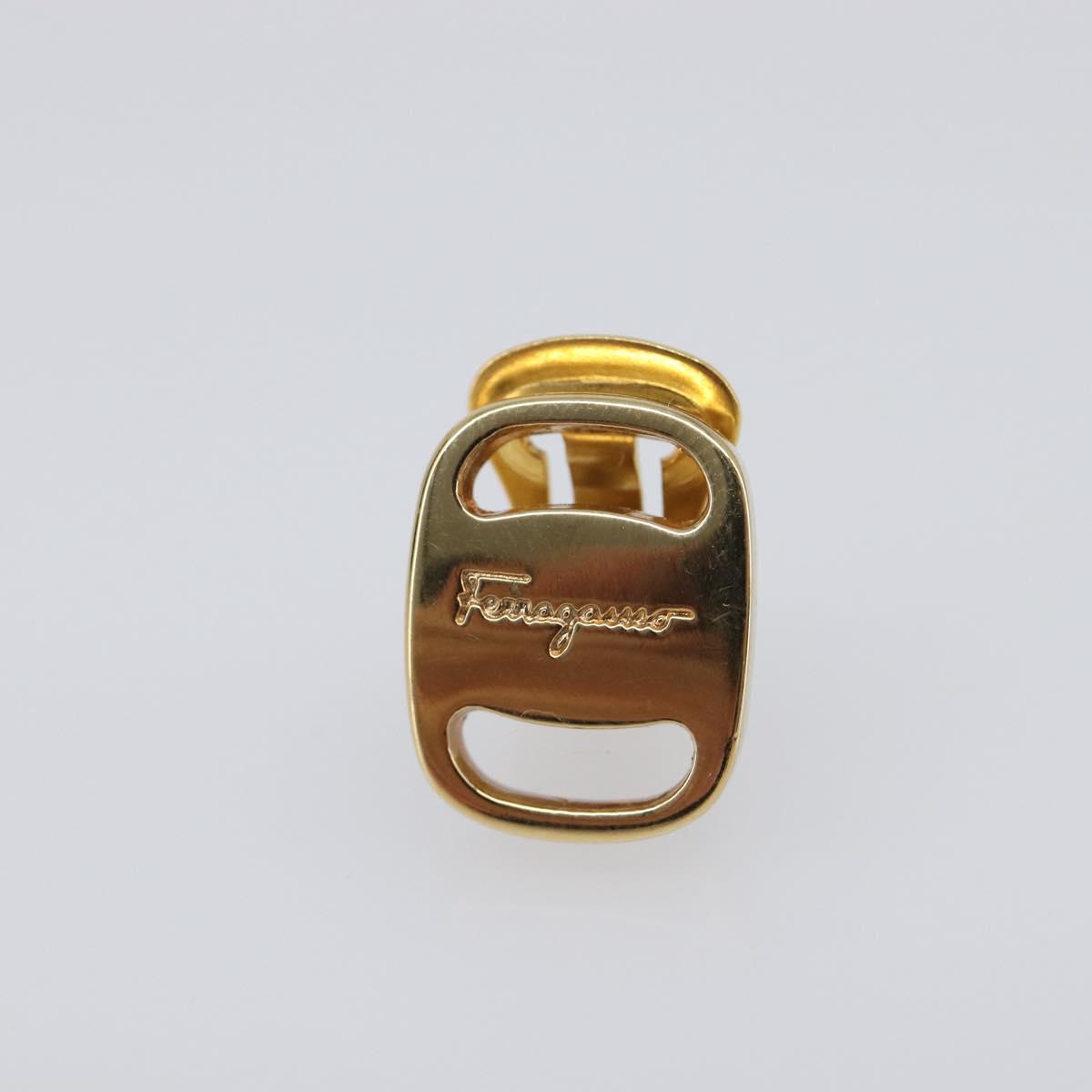 Salvatore Ferragamo Vala Earring Metal Gold Tone Auth SW2870