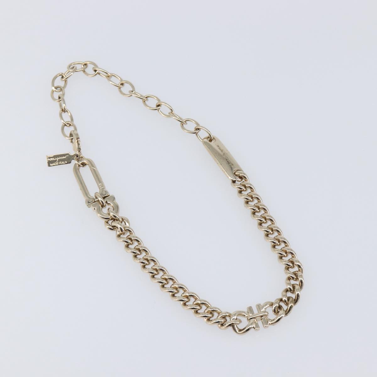 Salvatore Ferragamo Choker Necklace Metal 3 Set Gold Tone Auth SW2871