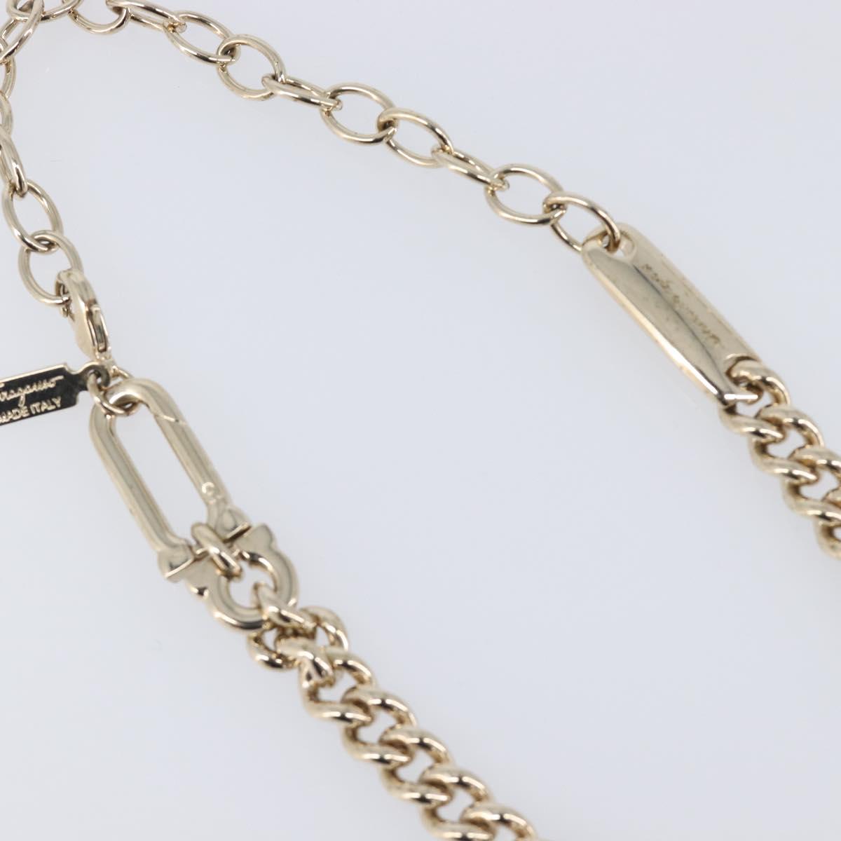 Salvatore Ferragamo Choker Necklace Metal 3 Set Gold Tone Auth SW2871