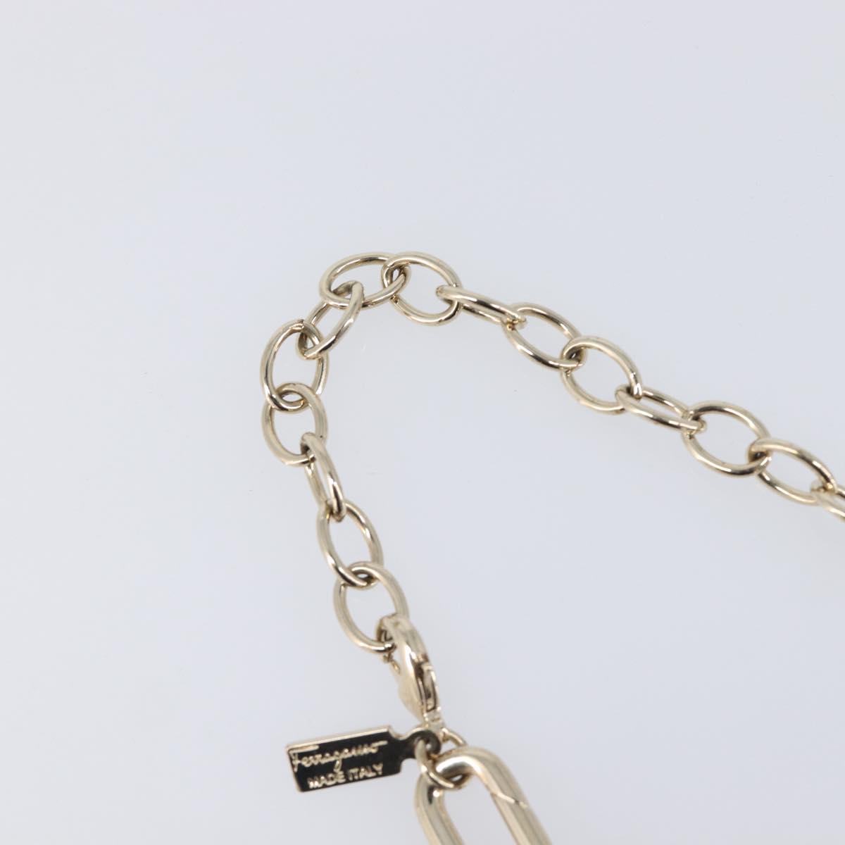 Salvatore Ferragamo Choker Necklace Metal 3 Set Gold Tone Auth SW2871