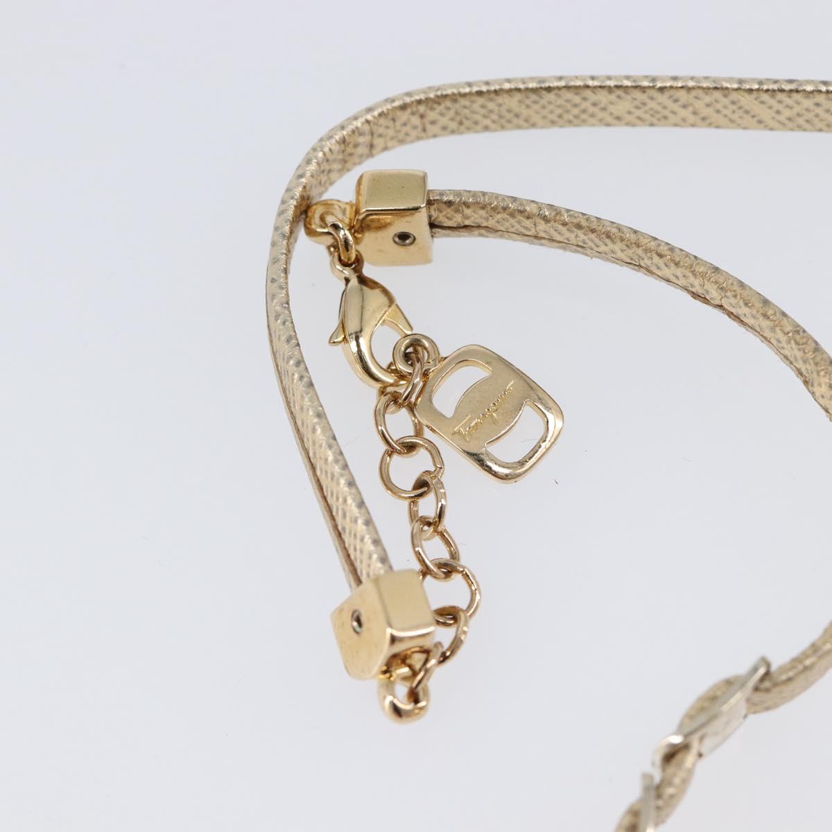 Salvatore Ferragamo Choker Necklace Metal 3 Set Gold Tone Auth SW2871