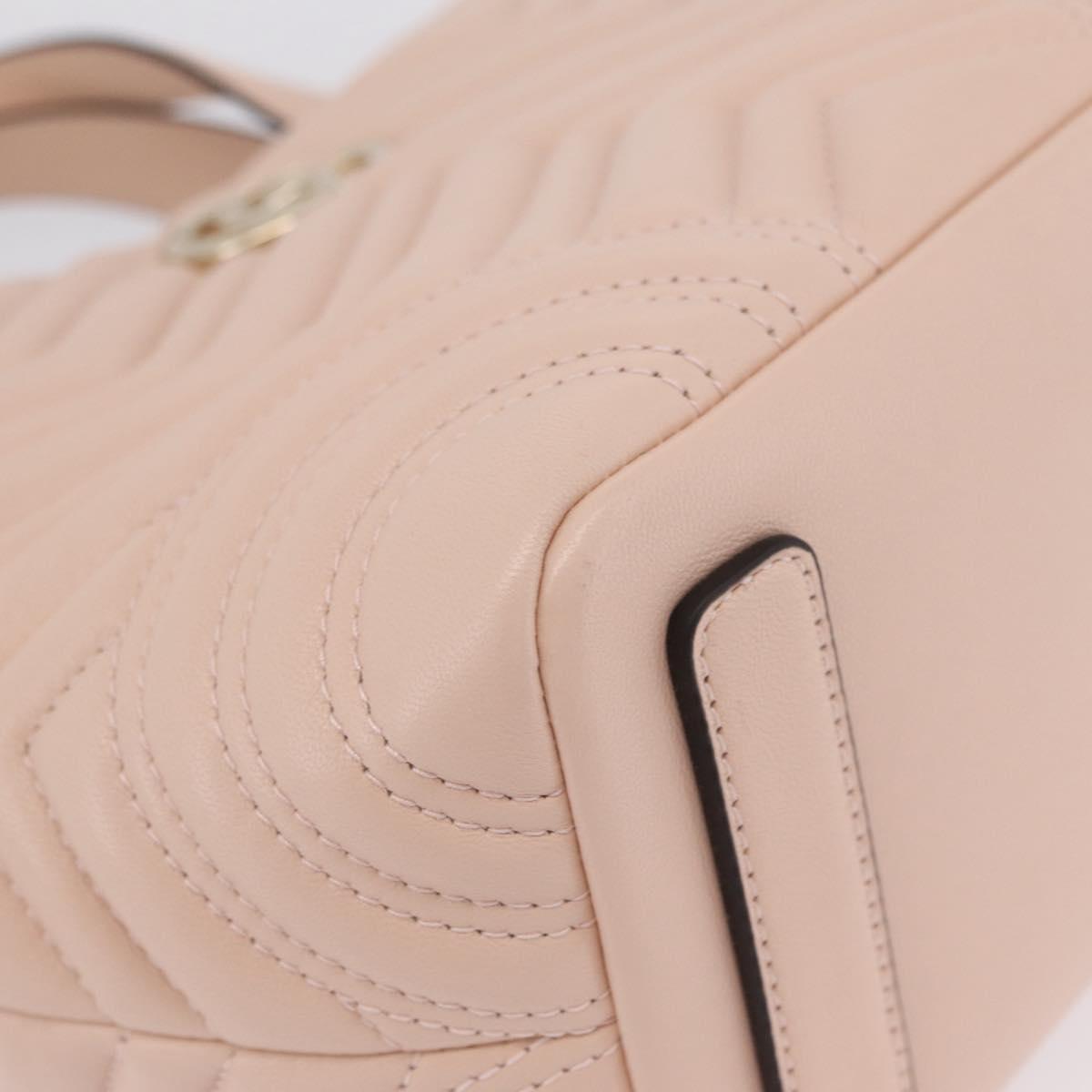GUCCI GG Marmont Hand Bag Leather 2way Pink Gold Tone 847386 Auth SW2876M