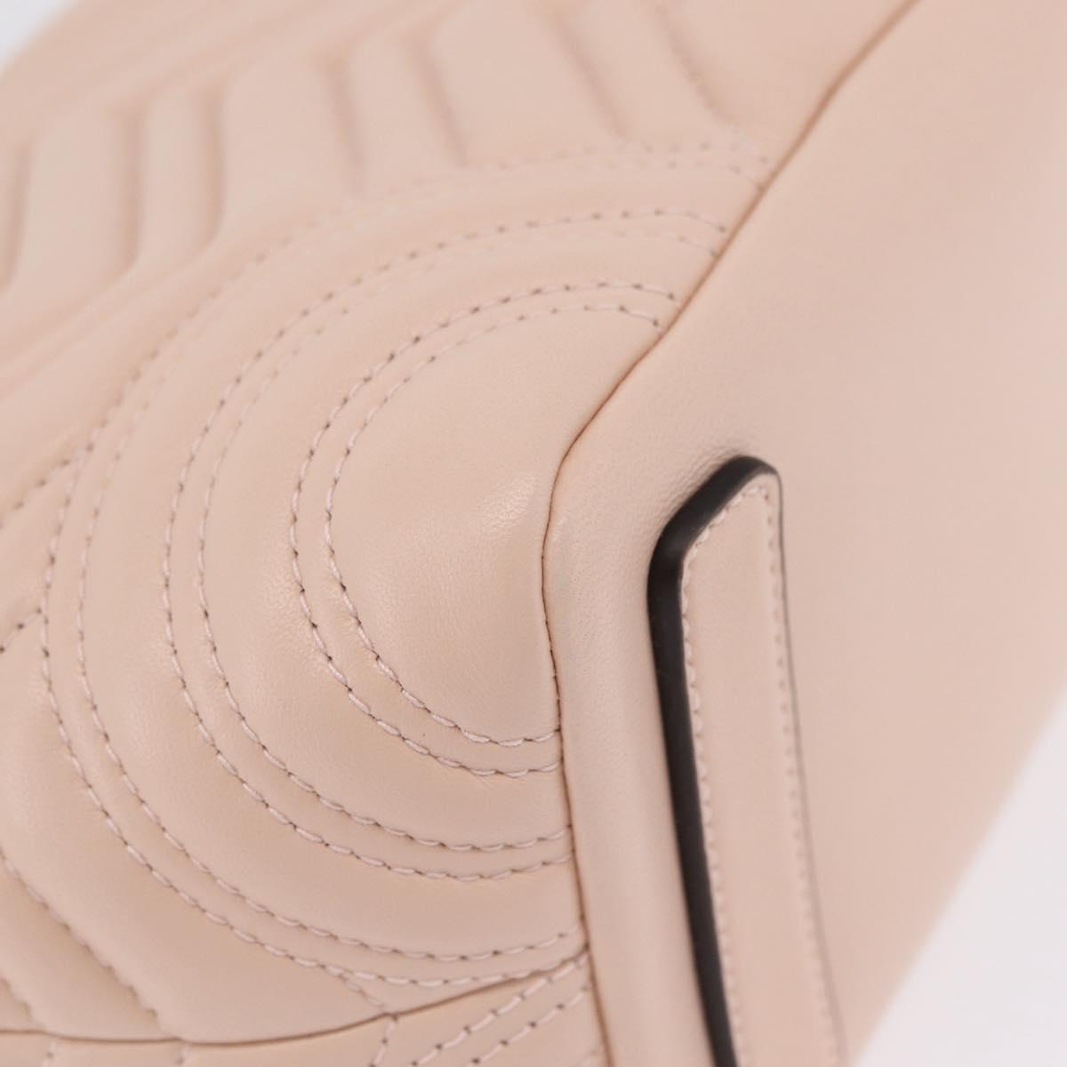 GUCCI GG Marmont Hand Bag Leather 2way Pink Gold Tone 847386 Auth SW2876M