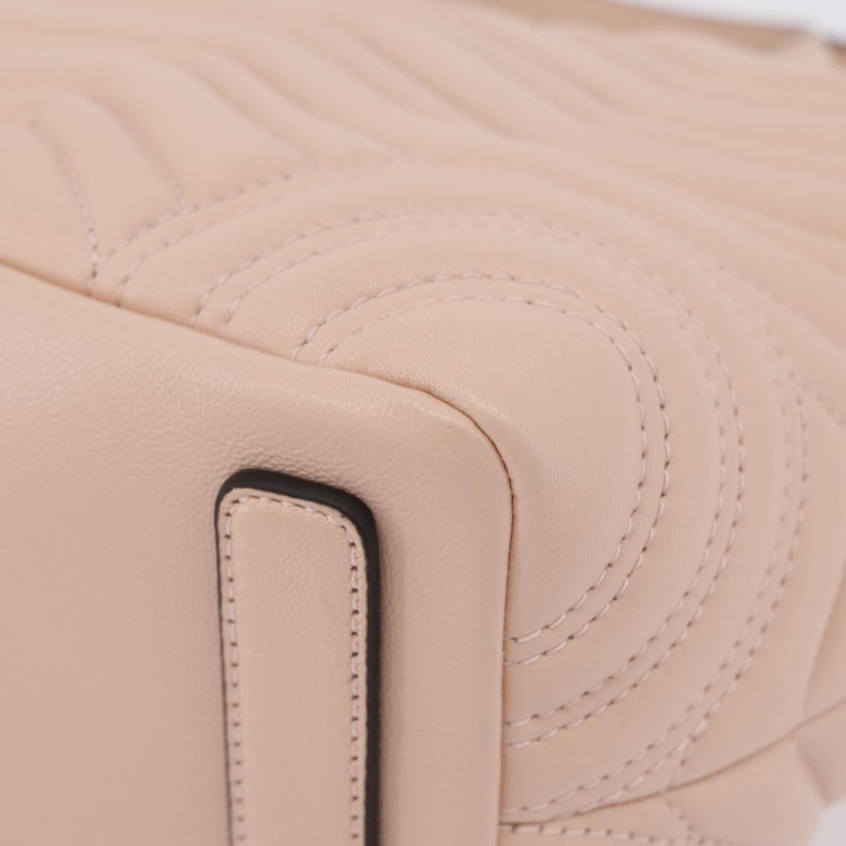 GUCCI GG Marmont Hand Bag Leather 2way Pink Gold Tone 847386 Auth SW2876M