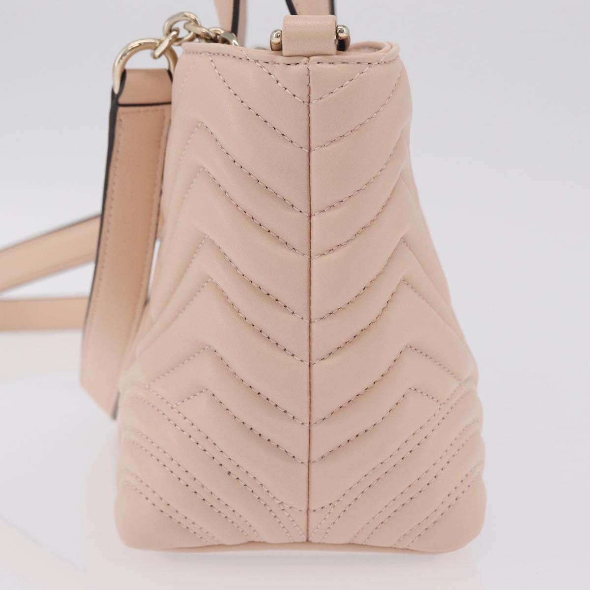 GUCCI GG Marmont Hand Bag Leather 2way Pink Gold Tone 847386 Auth SW2876M