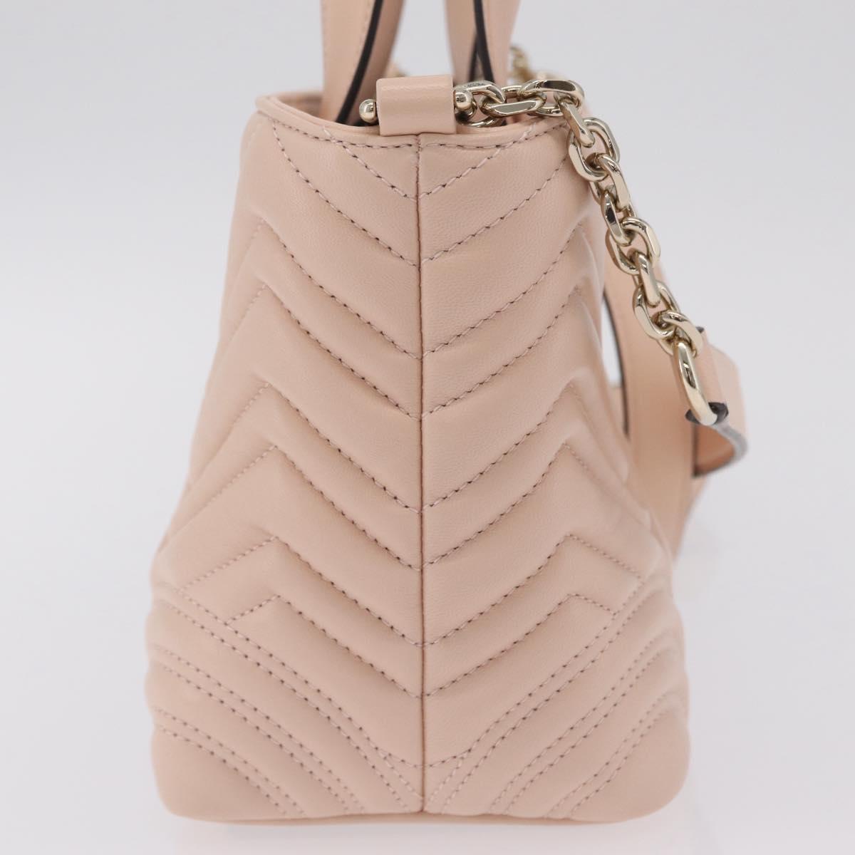 GUCCI GG Marmont Hand Bag Leather 2way Pink Gold Tone 847386 Auth SW2876M