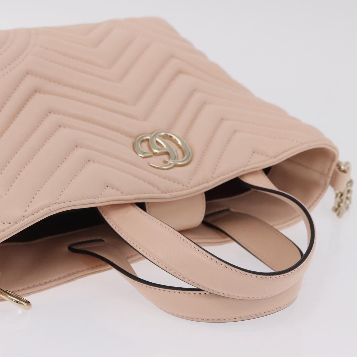 GUCCI GG Marmont Hand Bag Leather 2way Pink Gold Tone 847386 Auth SW2876M
