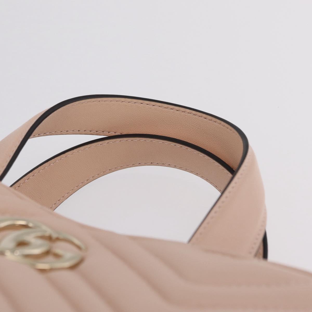 GUCCI GG Marmont Hand Bag Leather 2way Pink Gold Tone 847386 Auth SW2876M
