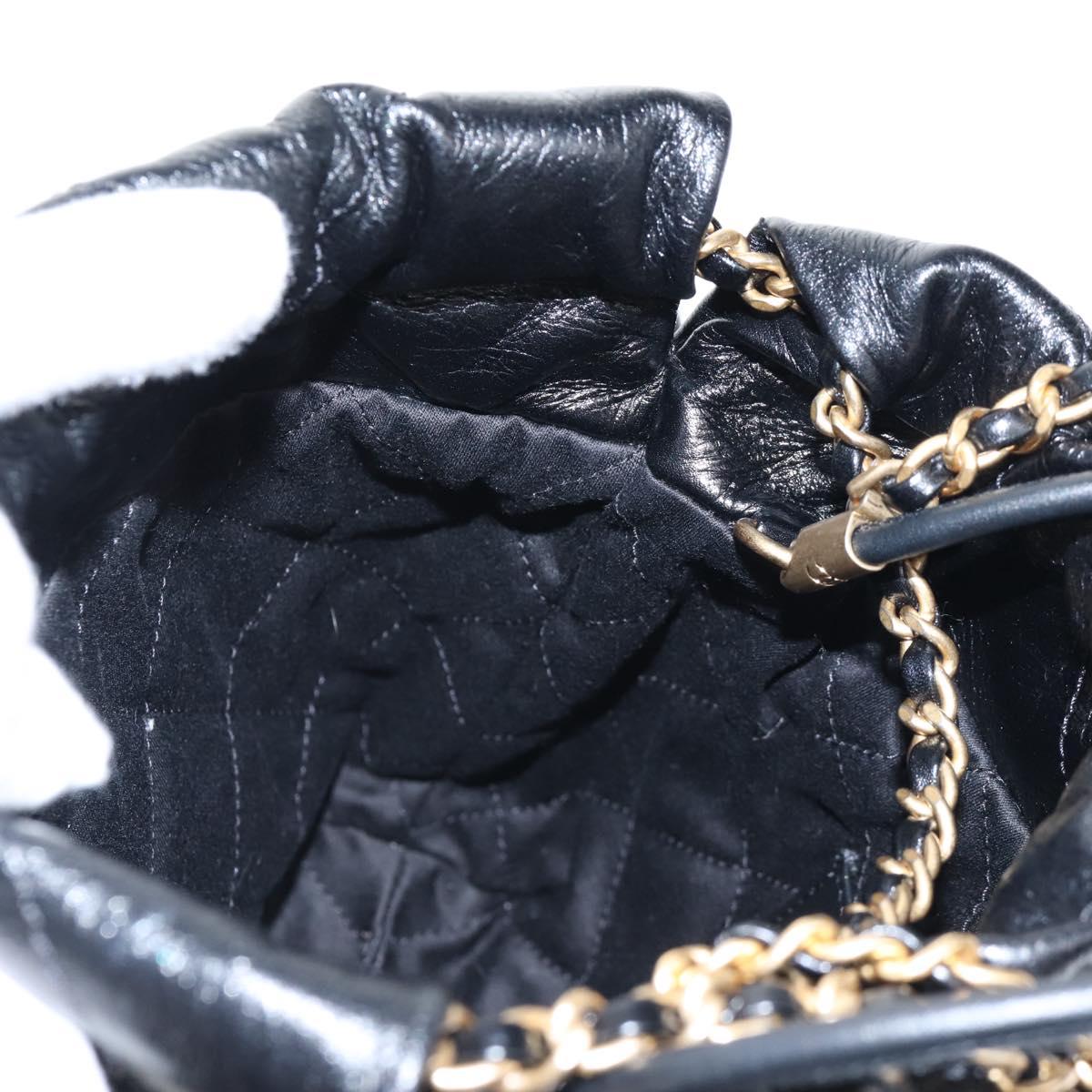CHANEL Chanel 22 Hand Bag Calf Skin 2way Black Gold Tone CC Auth SW2882SM