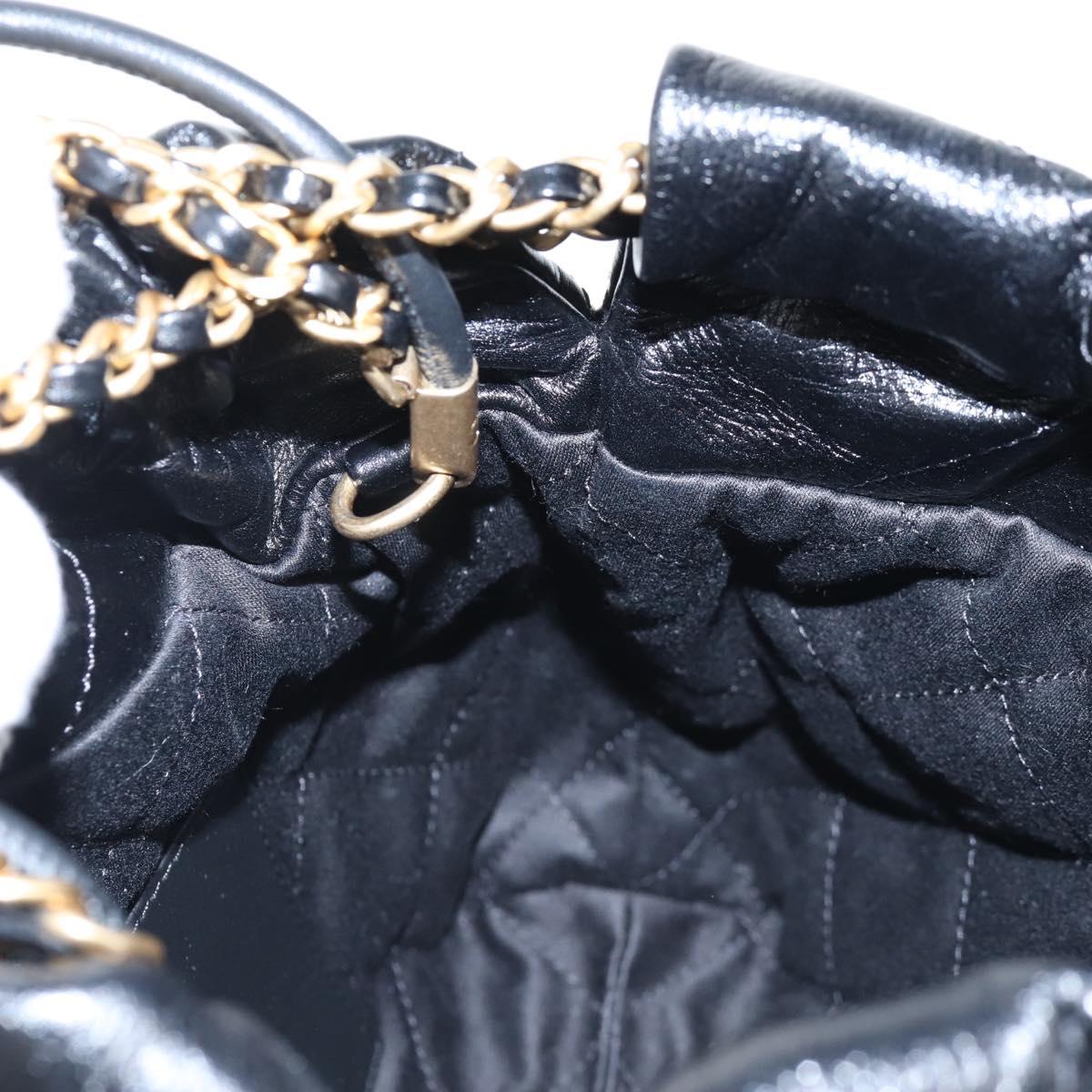 CHANEL Chanel 22 Hand Bag Calf Skin 2way Black Gold Tone CC Auth SW2882SM