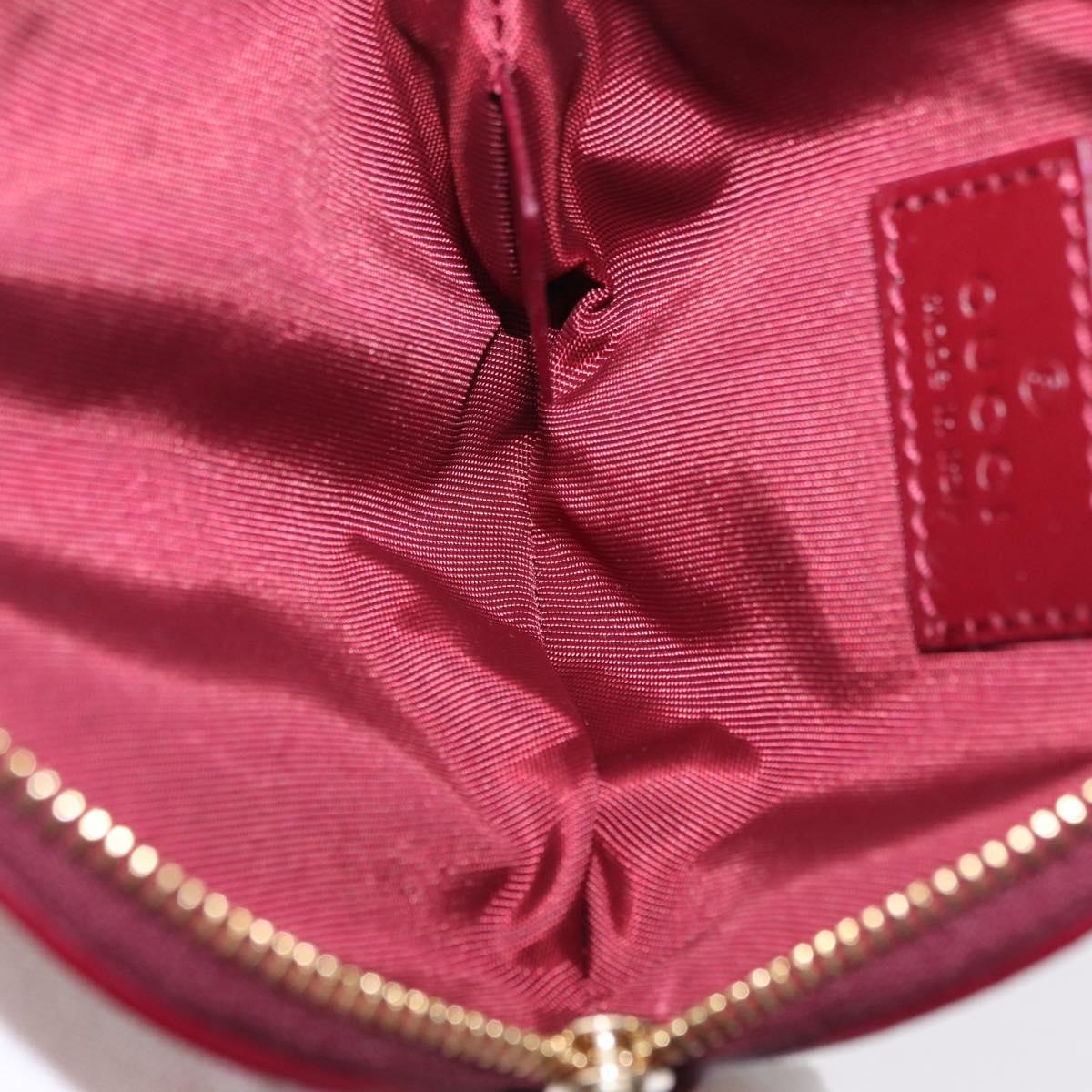 GUCCI GG Supreme Cat Coin Purse PVC Beige Bordeaux Auth SW2883M