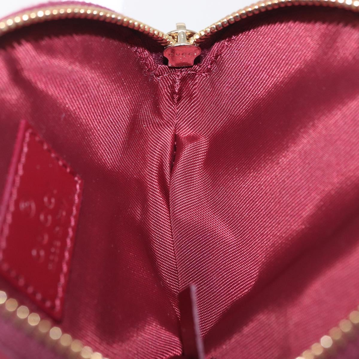 GUCCI GG Supreme Cat Coin Purse PVC Beige Bordeaux Auth SW2883M