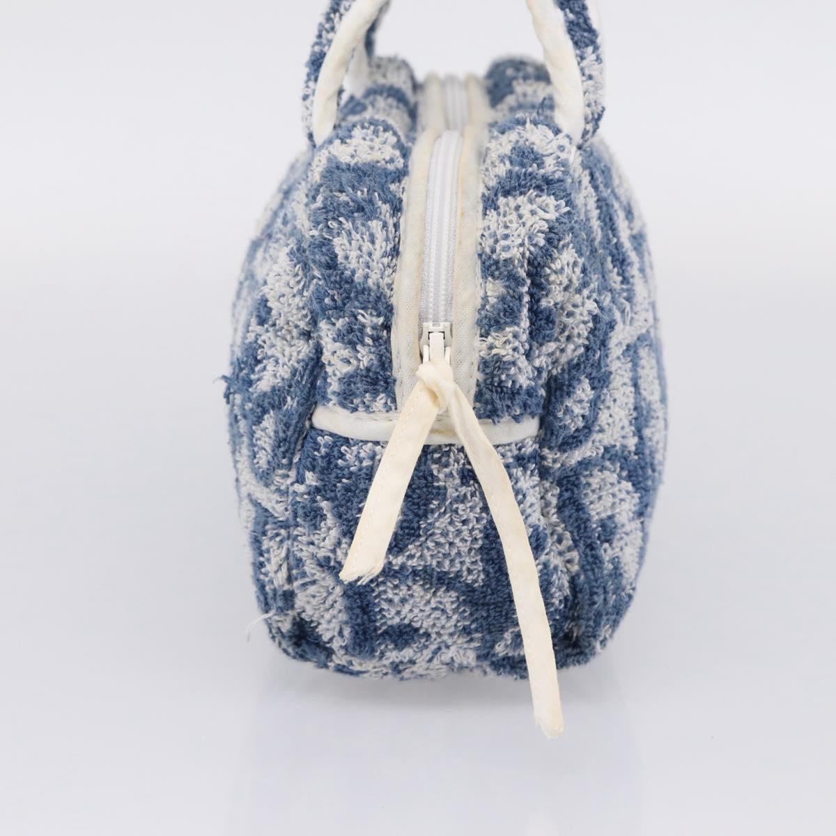 Christian Dior Trotter Canvas Hand Bag Pile Blue White Auth SW2885A
