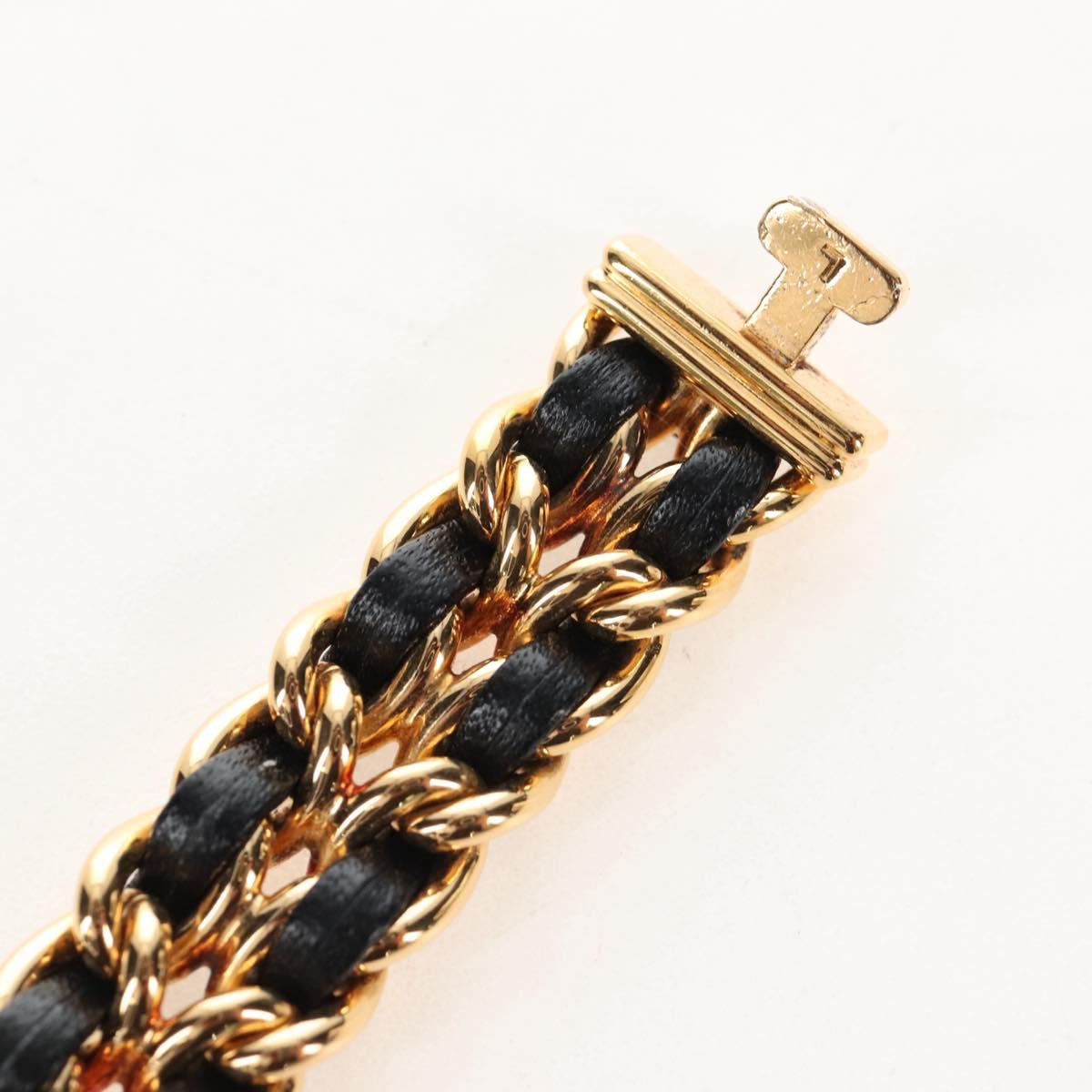 CHANEL Premiere Watches Metal Gold Tone Black CC Auth SW2896SAM