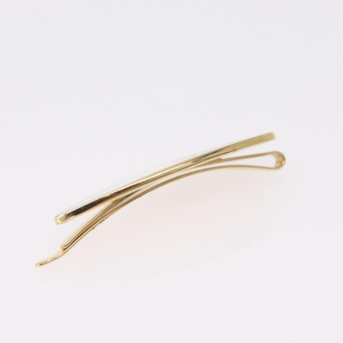 Miu Miu Barrette Hair Clip Metal Gold White 5IF147 Auth SW2898M