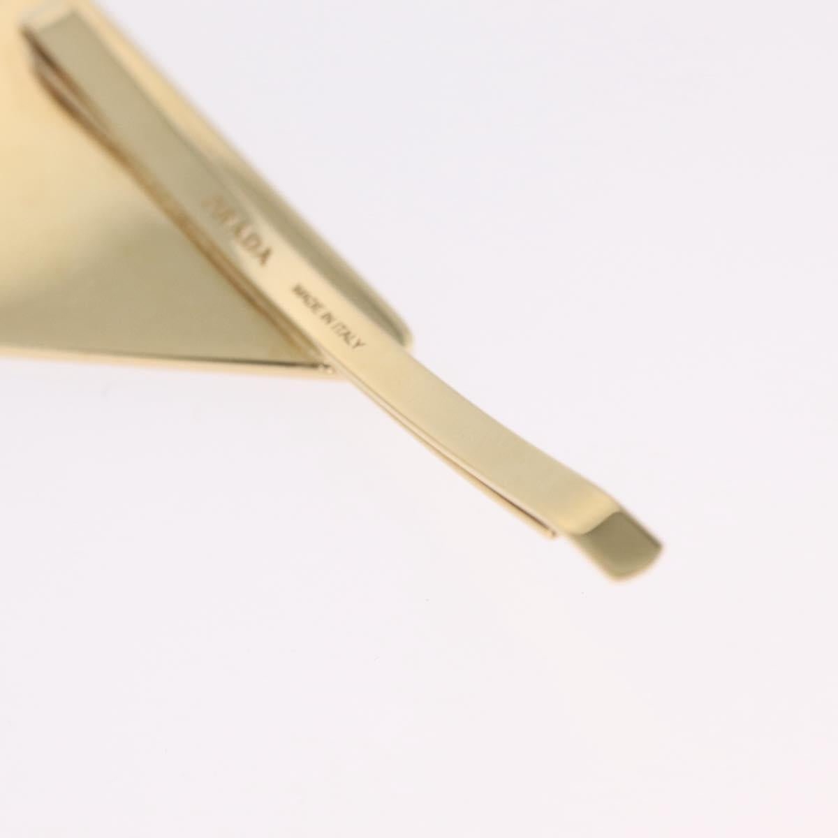 PRADA Barrette Hair Clip Metal Gold Tone Black 1IF051 Auth SW2899M