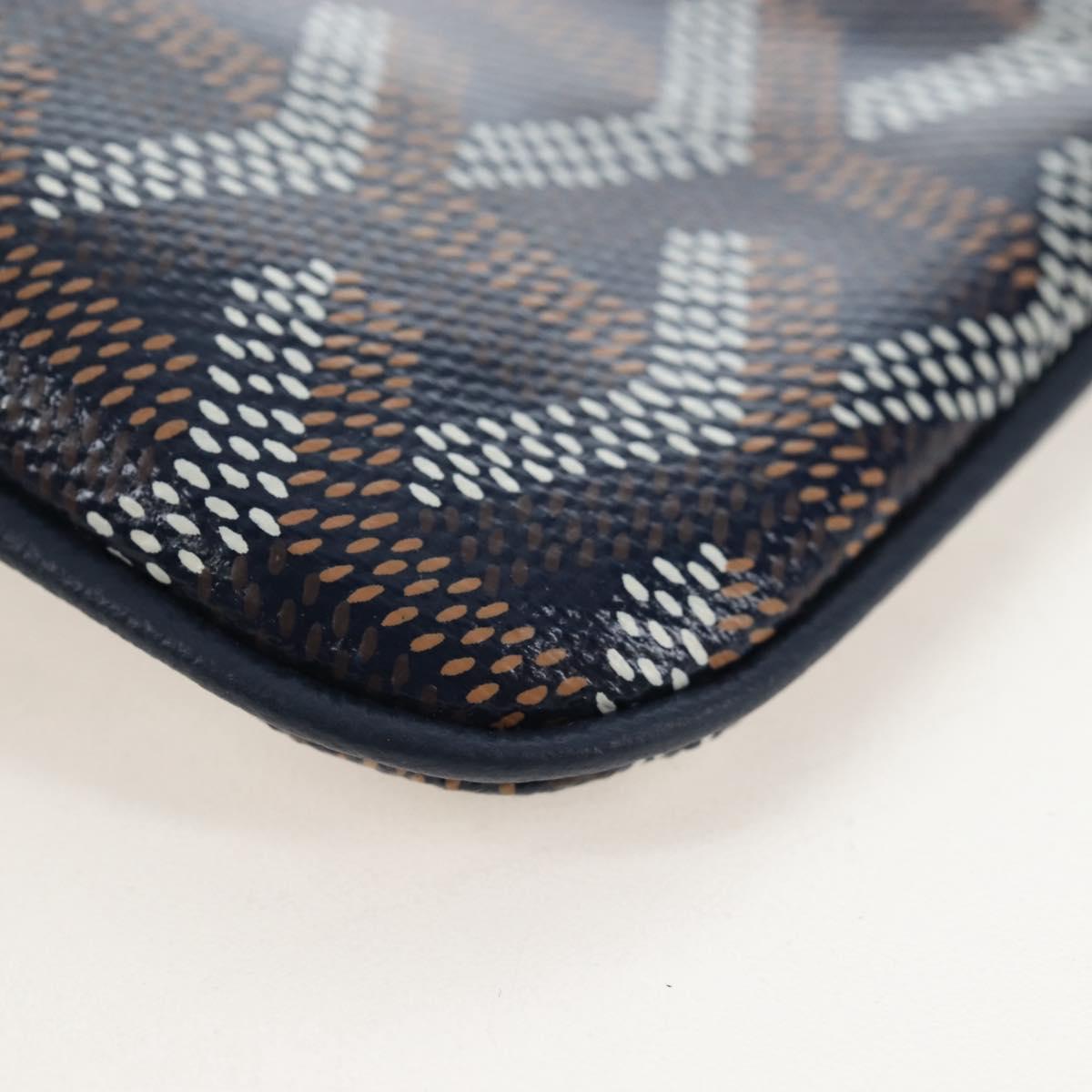 Goyard Herringbone Sena Mini Pouch PVC Leather Navy Auth SW2902SM