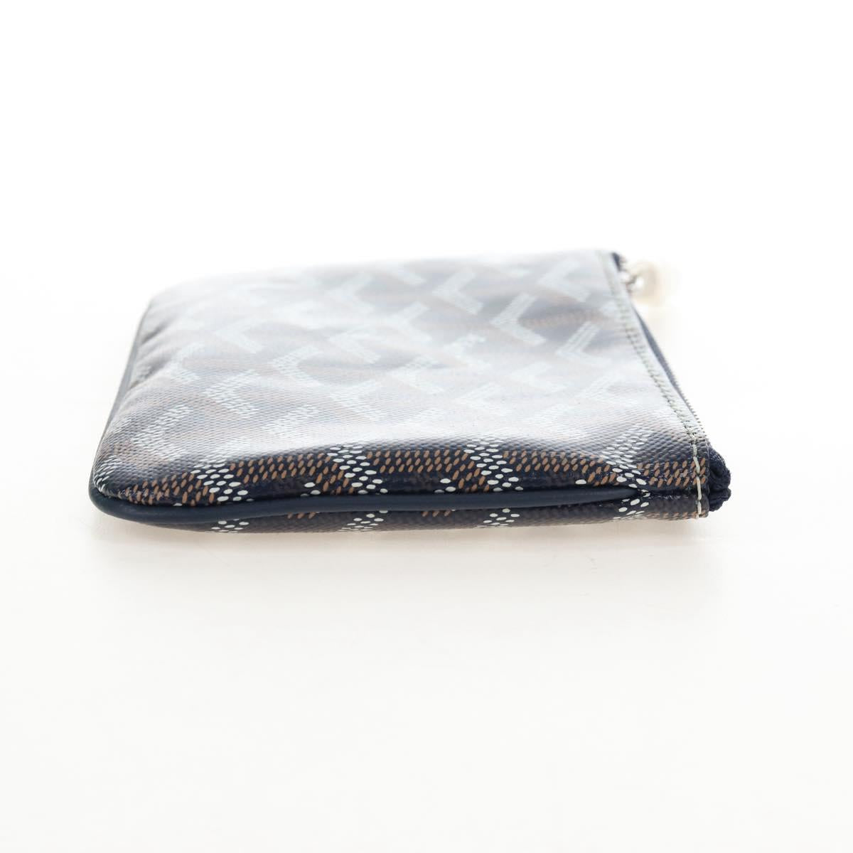 Goyard Herringbone Sena Mini Pouch PVC Leather Navy Auth SW2902SM