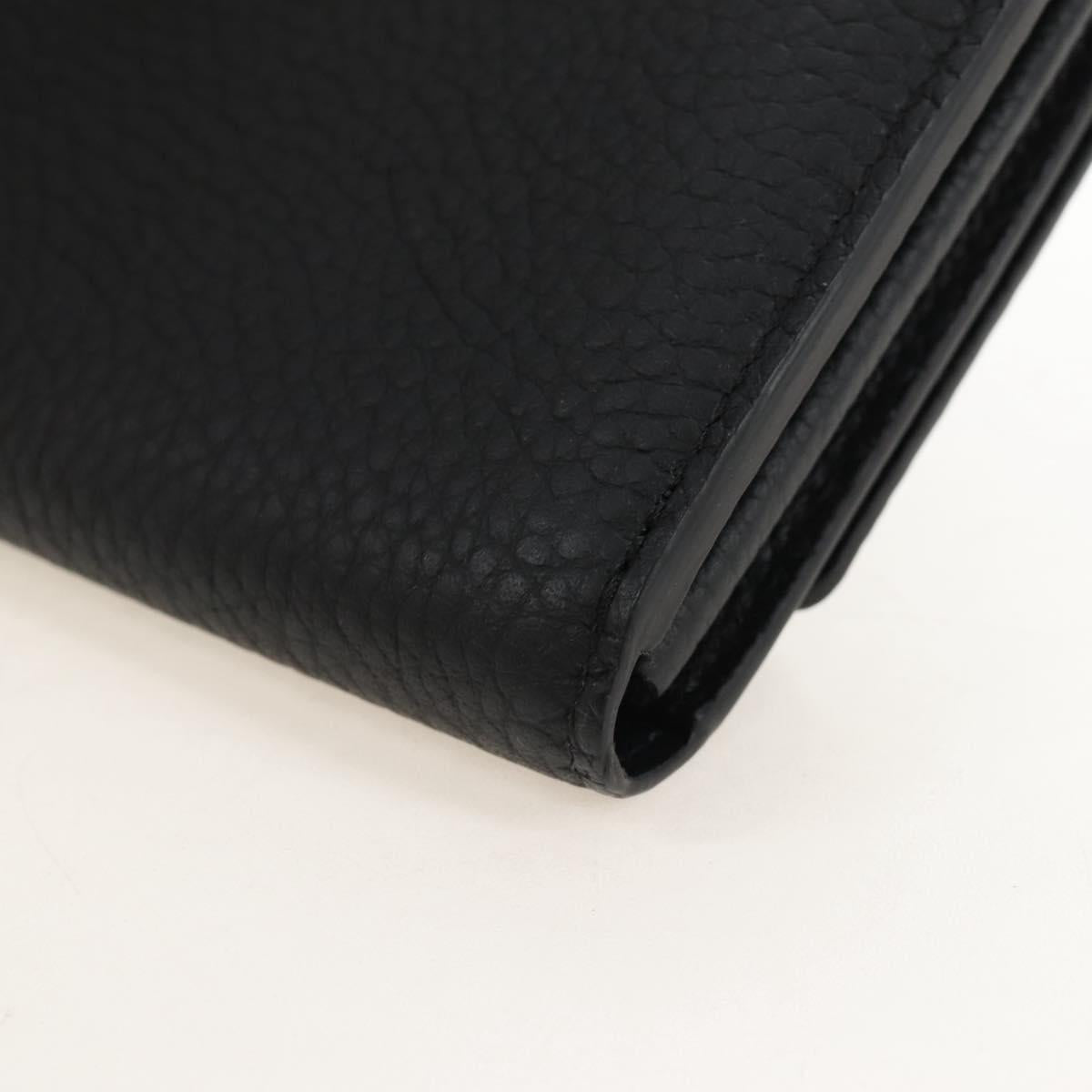 LOUIS VUITTON Portefeuille Capsine Taurillon Black Gold M64551 LV Auth SW2905SAM
