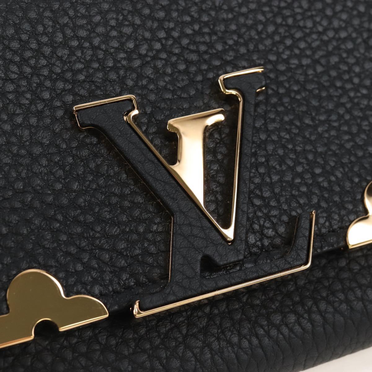 LOUIS VUITTON Portefeuille Capsine Taurillon Black Gold M64551 LV Auth SW2905SAM