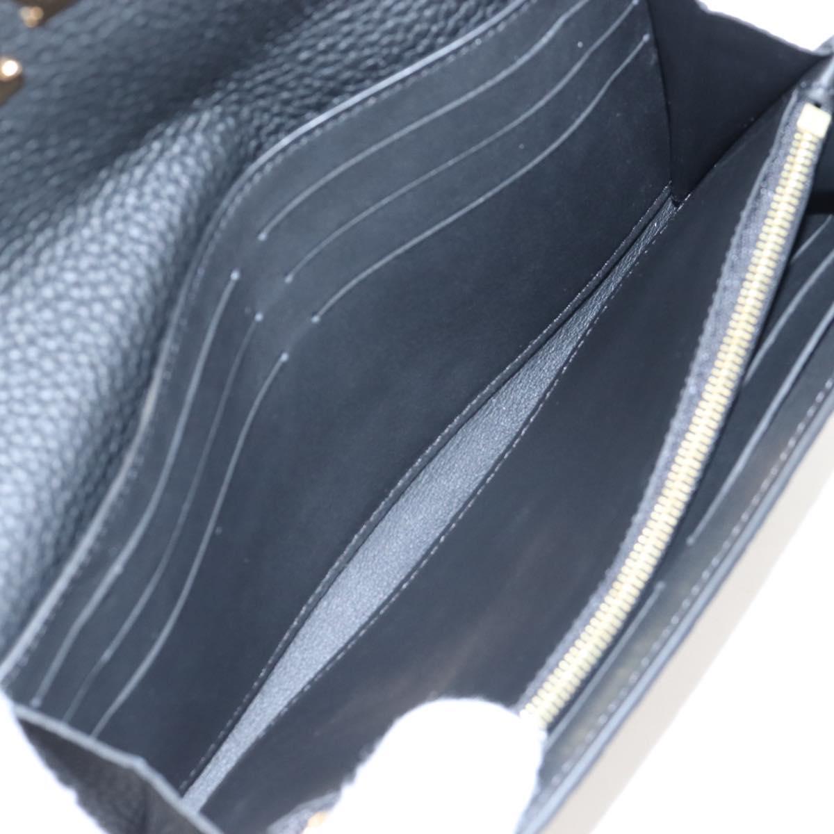 LOUIS VUITTON Portefeuille Capsine Taurillon Black Gold M64551 LV Auth SW2905SAM