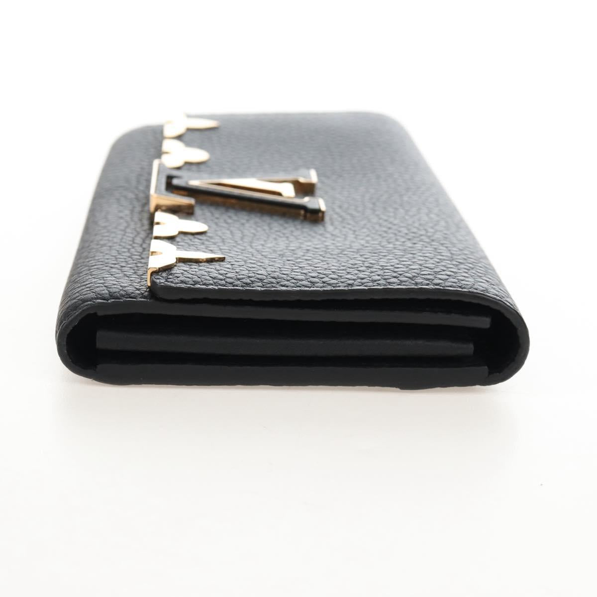 LOUIS VUITTON Portefeuille Capsine Taurillon Black Gold M64551 LV Auth SW2905SAM