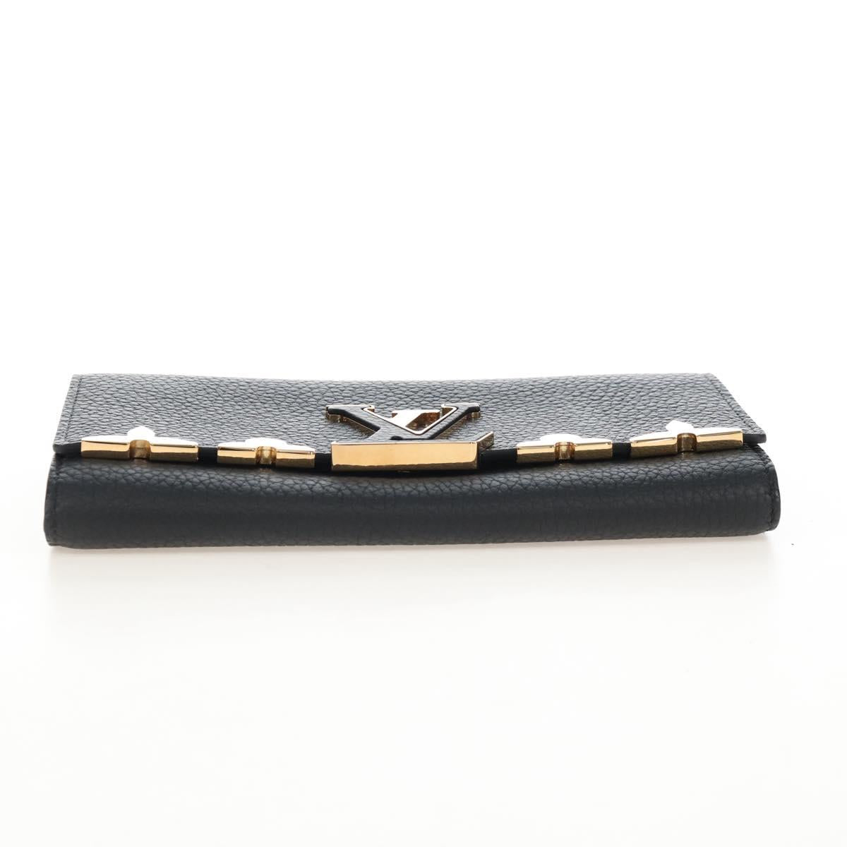 LOUIS VUITTON Portefeuille Capsine Taurillon Black Gold M64551 LV Auth SW2905SAM