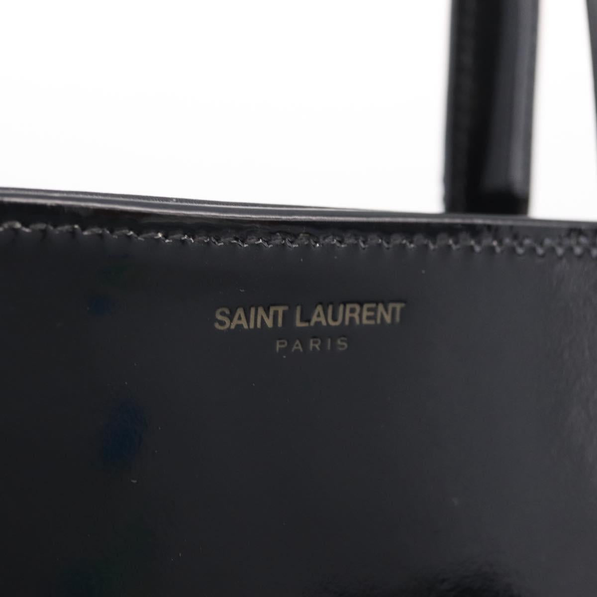 Saint Laurent Hand Bag Patent 2way Black 715201 Auth SW2907M