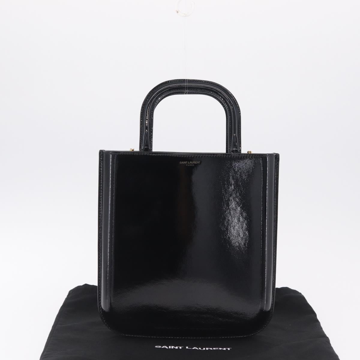 Saint Laurent Hand Bag Patent 2way Black 715201 Auth SW2907M