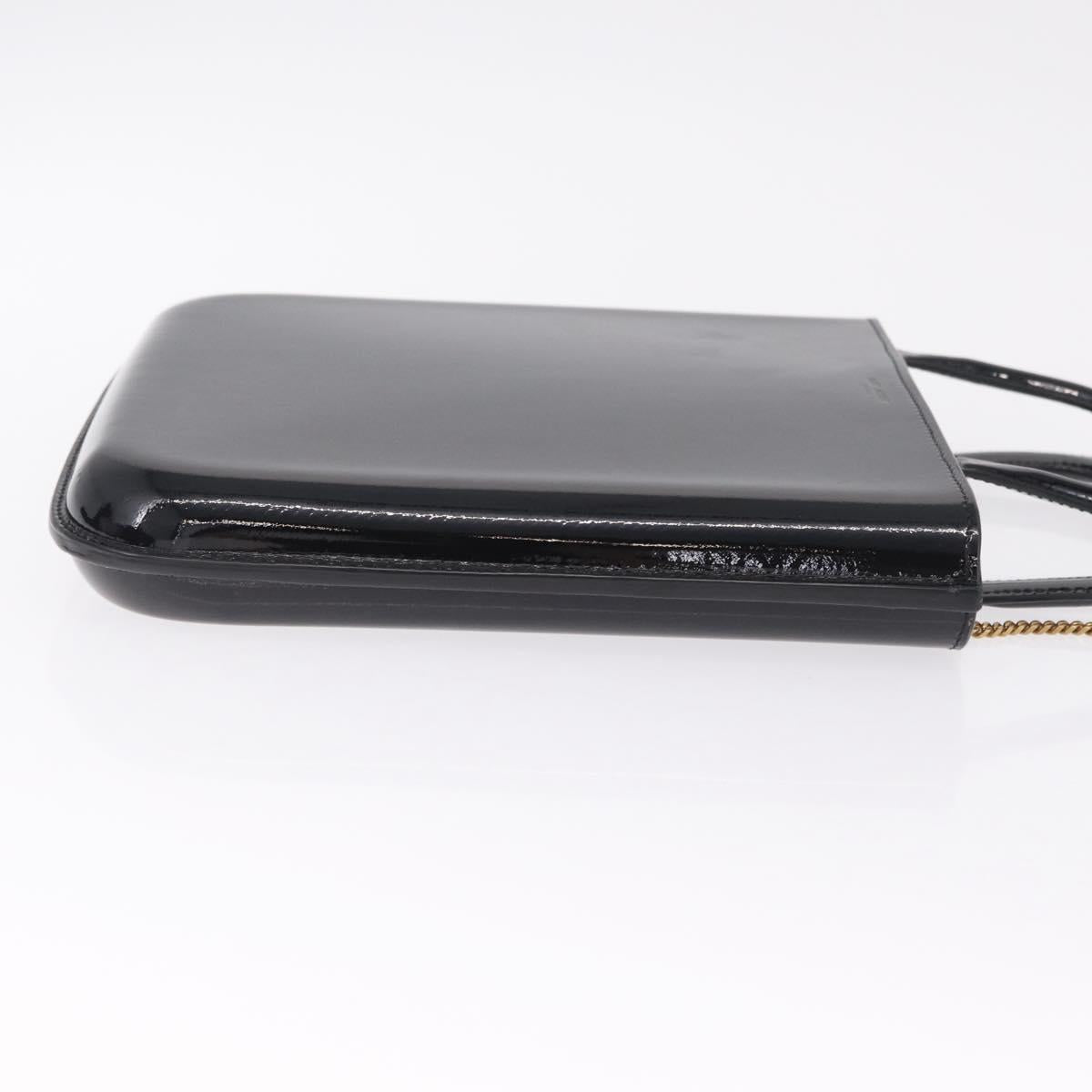 Saint Laurent Hand Bag Patent 2way Black 715201 Auth SW2907M