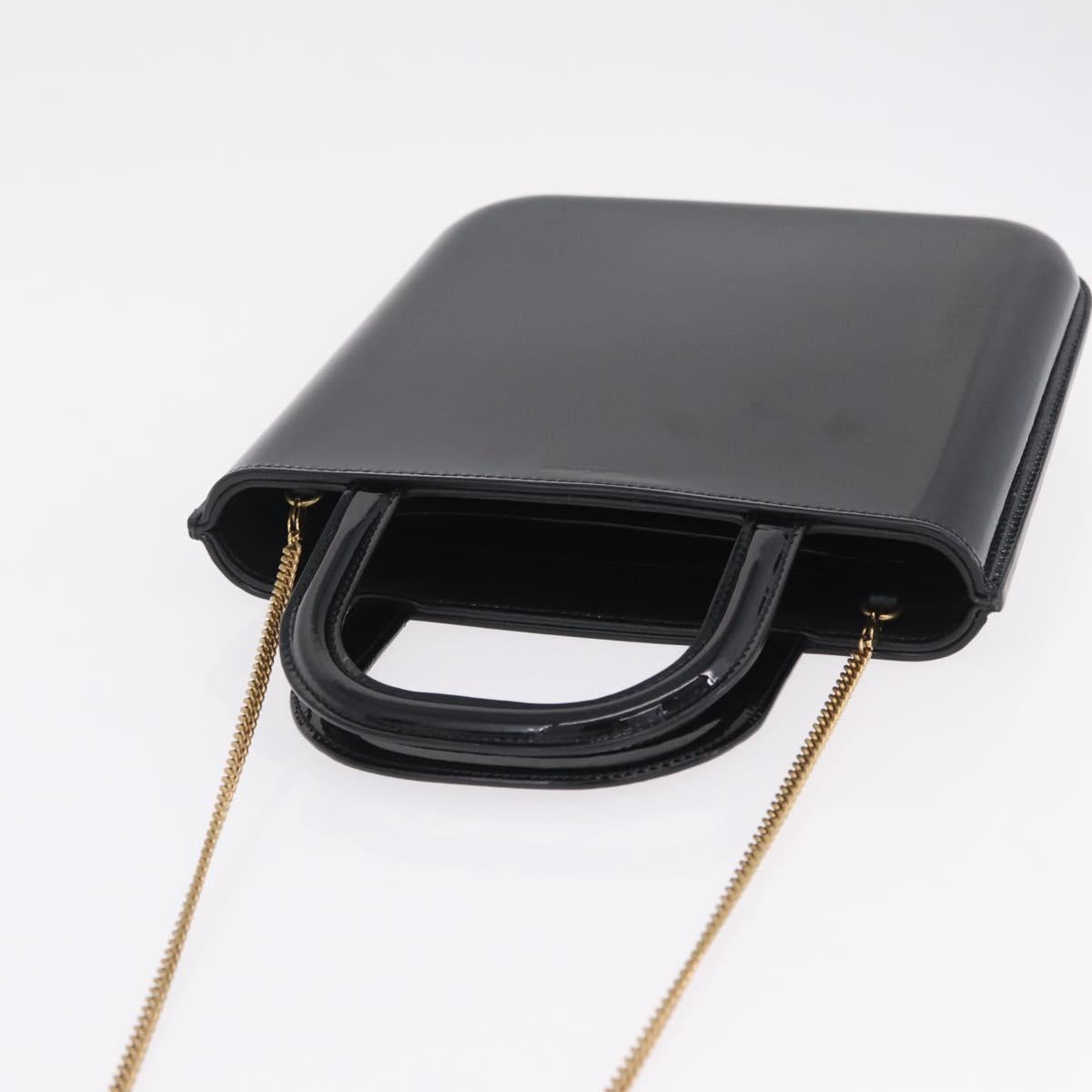 Saint Laurent Hand Bag Patent 2way Black 715201 Auth SW2907M