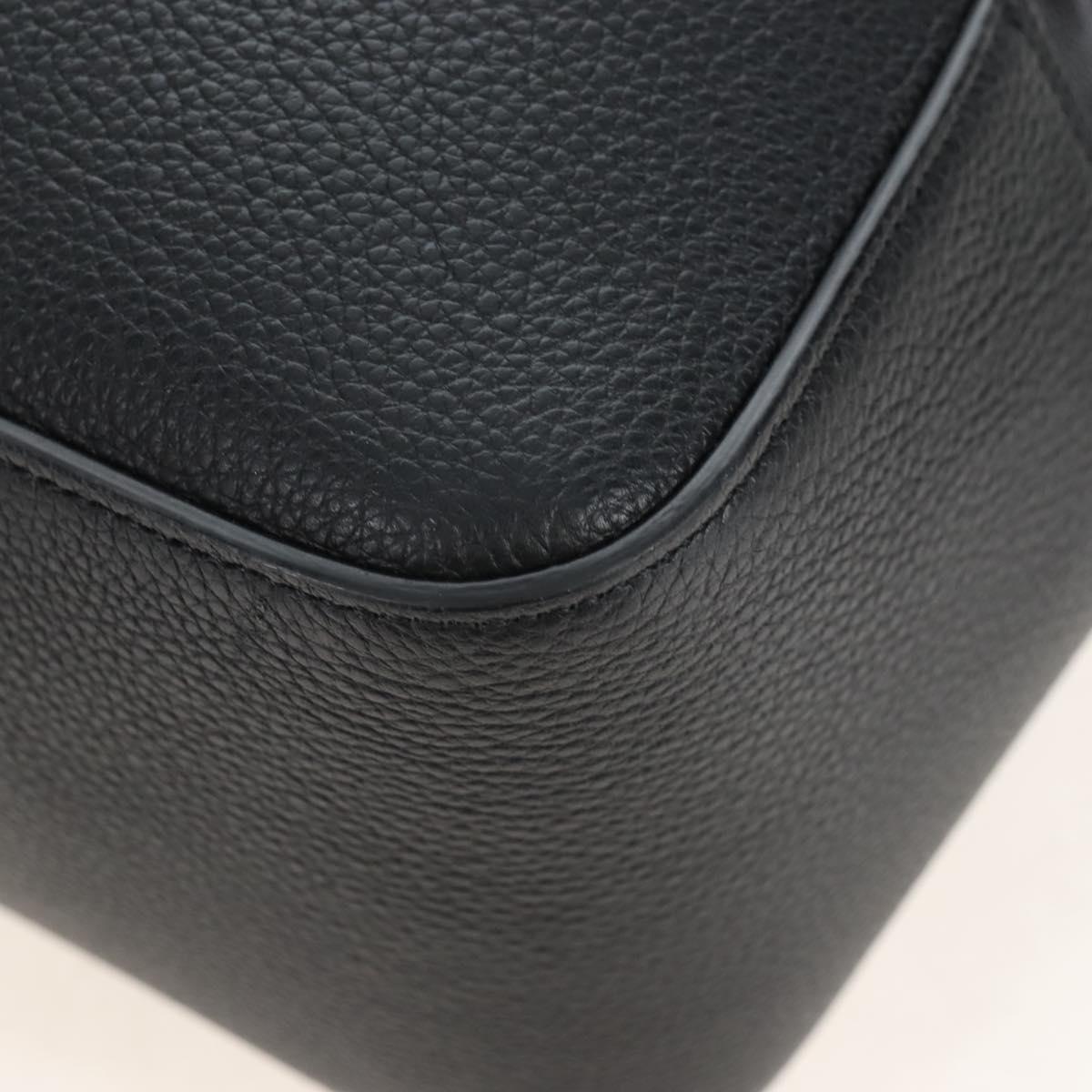 Salvatore Ferragamo Cut Out Tote Bag Leather Black Silver Auth SW2910M