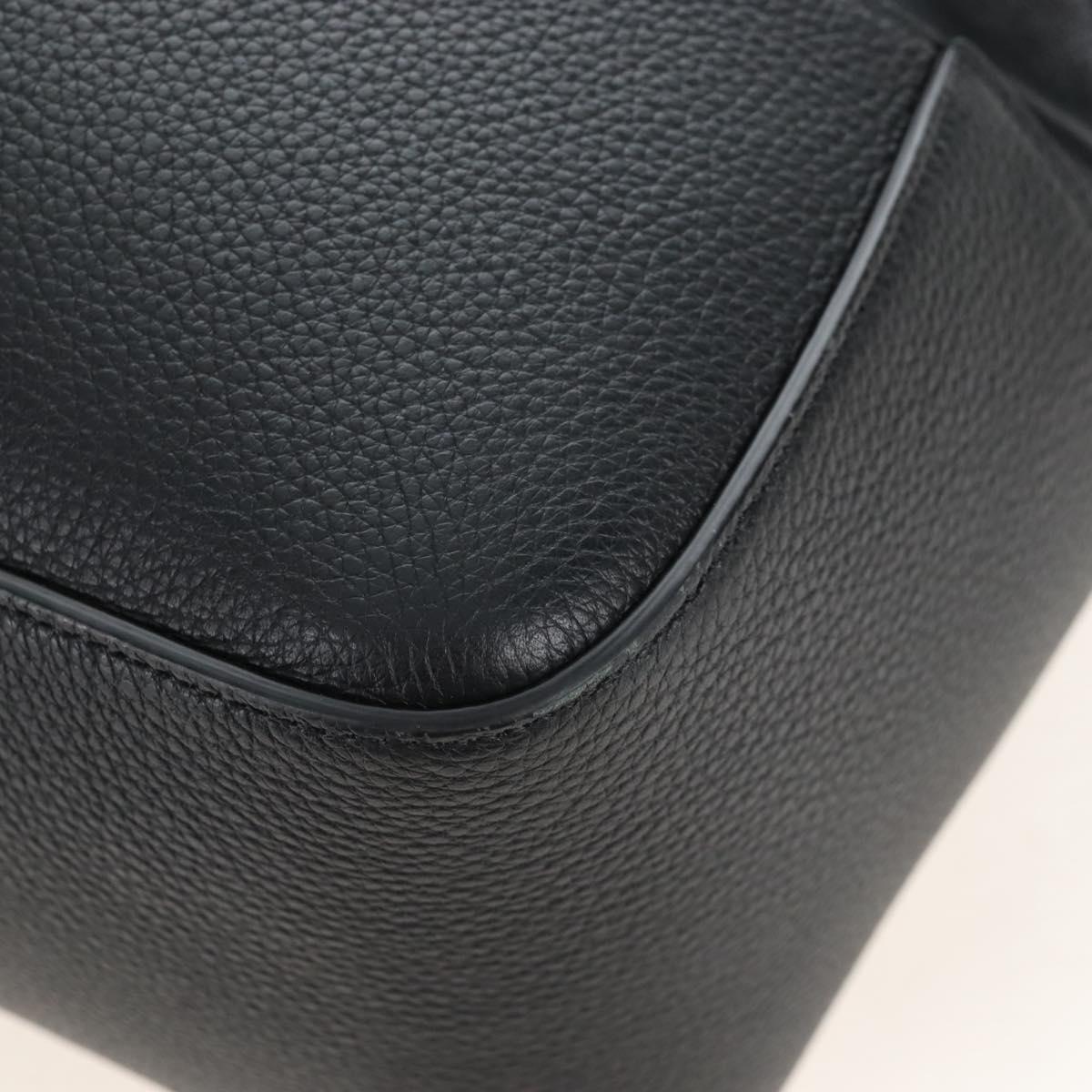 Salvatore Ferragamo Cut Out Tote Bag Leather Black Silver Auth SW2910M