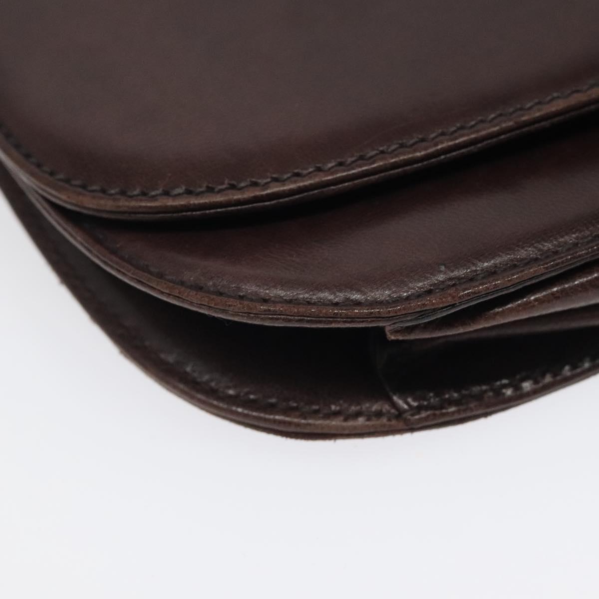 PRADA Chain Shoulder Bag Leather plastic Brown Silver Auth sw306