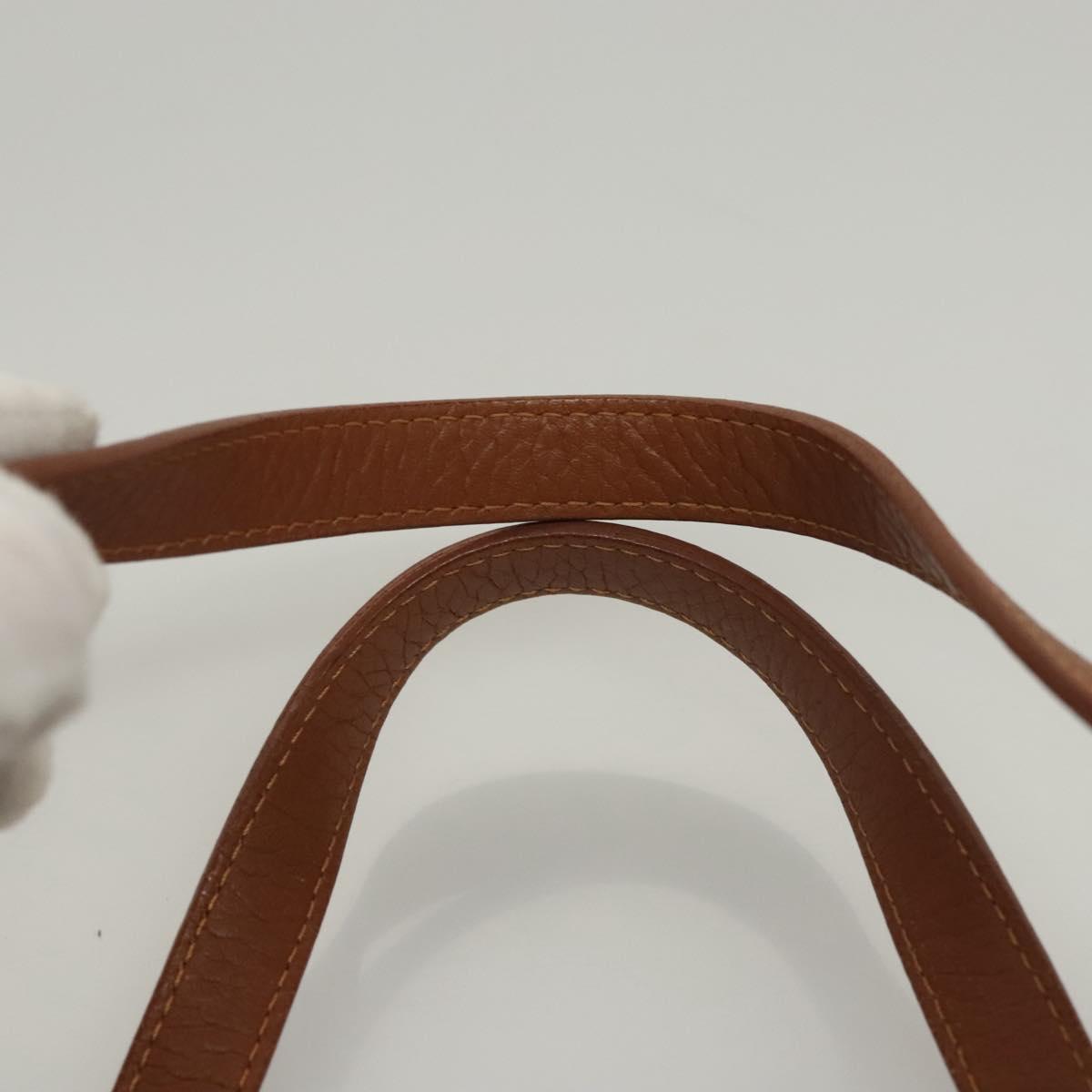 FENDI Zucchino Canvas Hand Bag Brown Gold Auth sw308