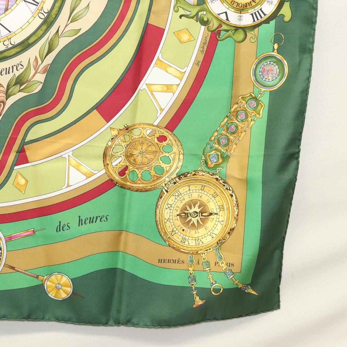 HERMES Carre 90 Scarf ""Parmi les fleurs je compte les heures"" Silk Auth sw335