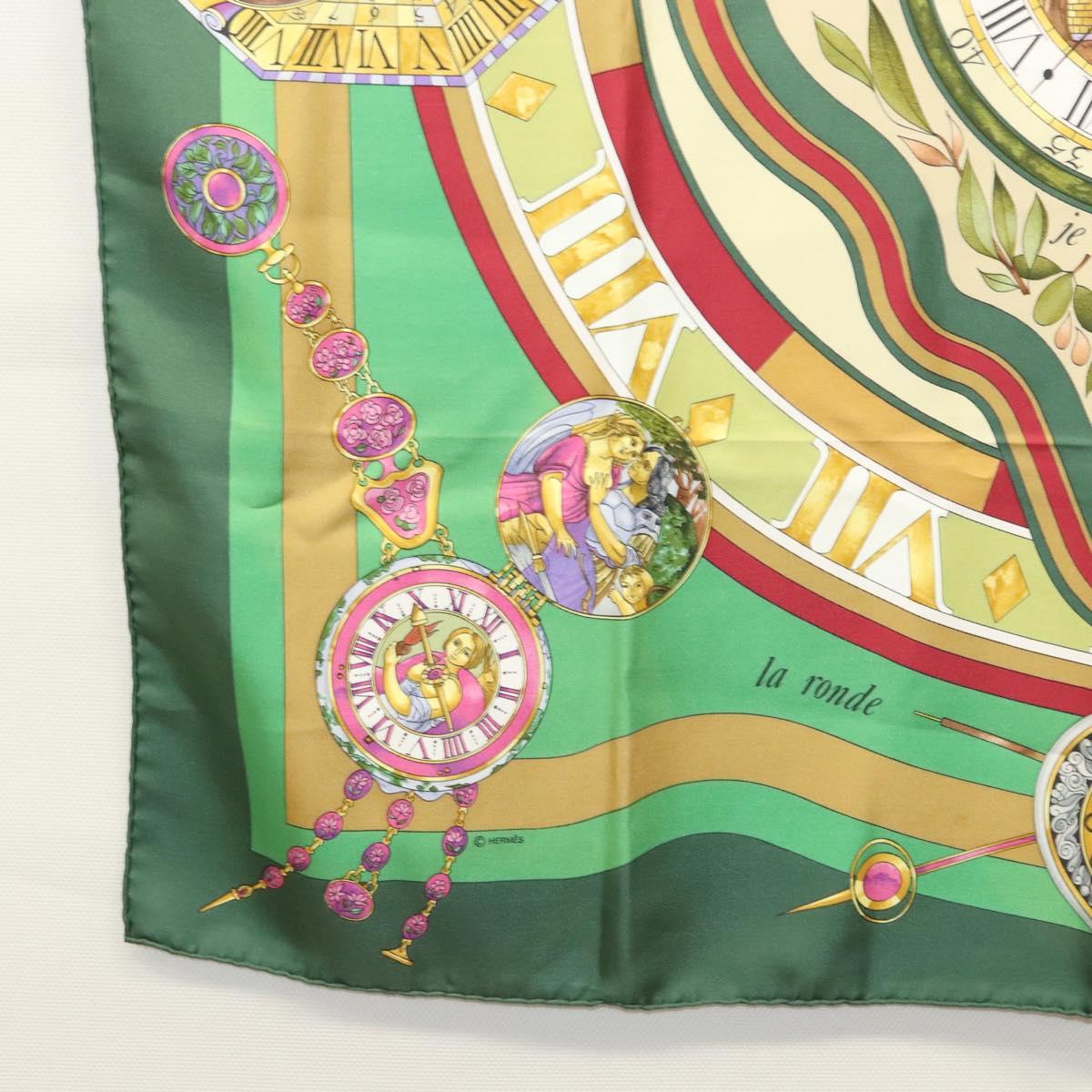HERMES Carre 90 Scarf ""Parmi les fleurs je compte les heures"" Silk Auth sw335