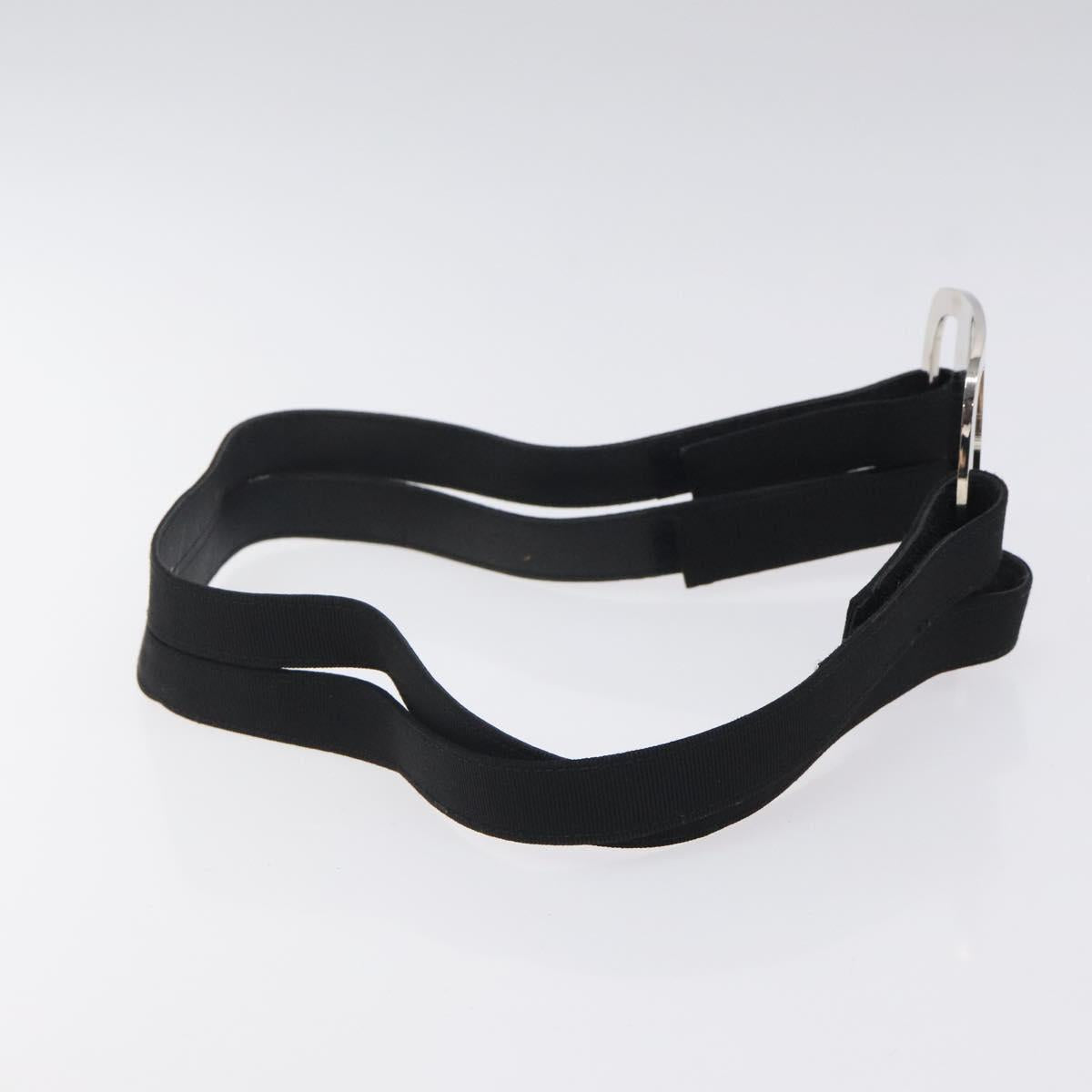 Salvatore Ferragamo Vala Belt Canvas 28.7"" Black Auth sw378