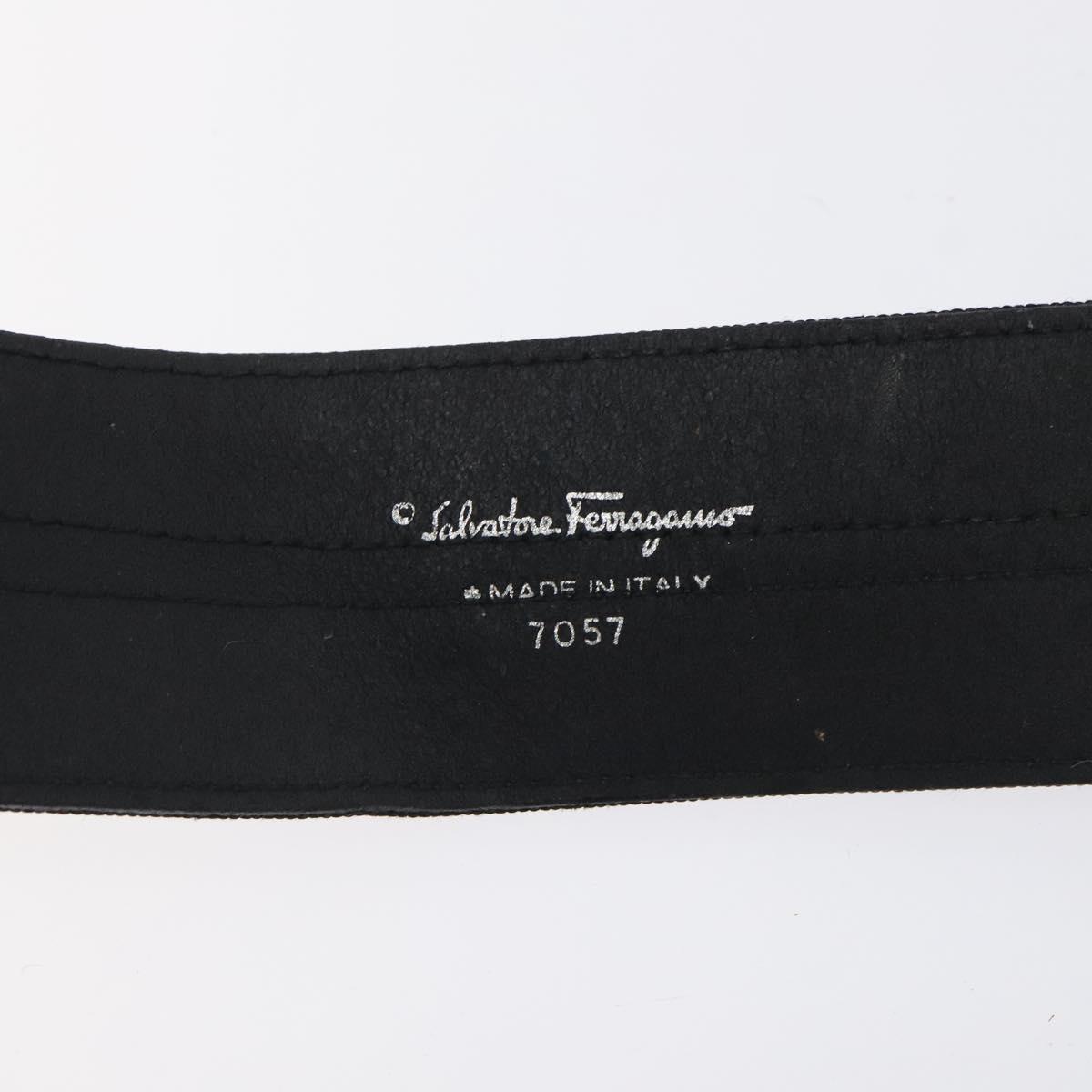 Salvatore Ferragamo Vala Belt Canvas 28.7"" Black Auth sw378