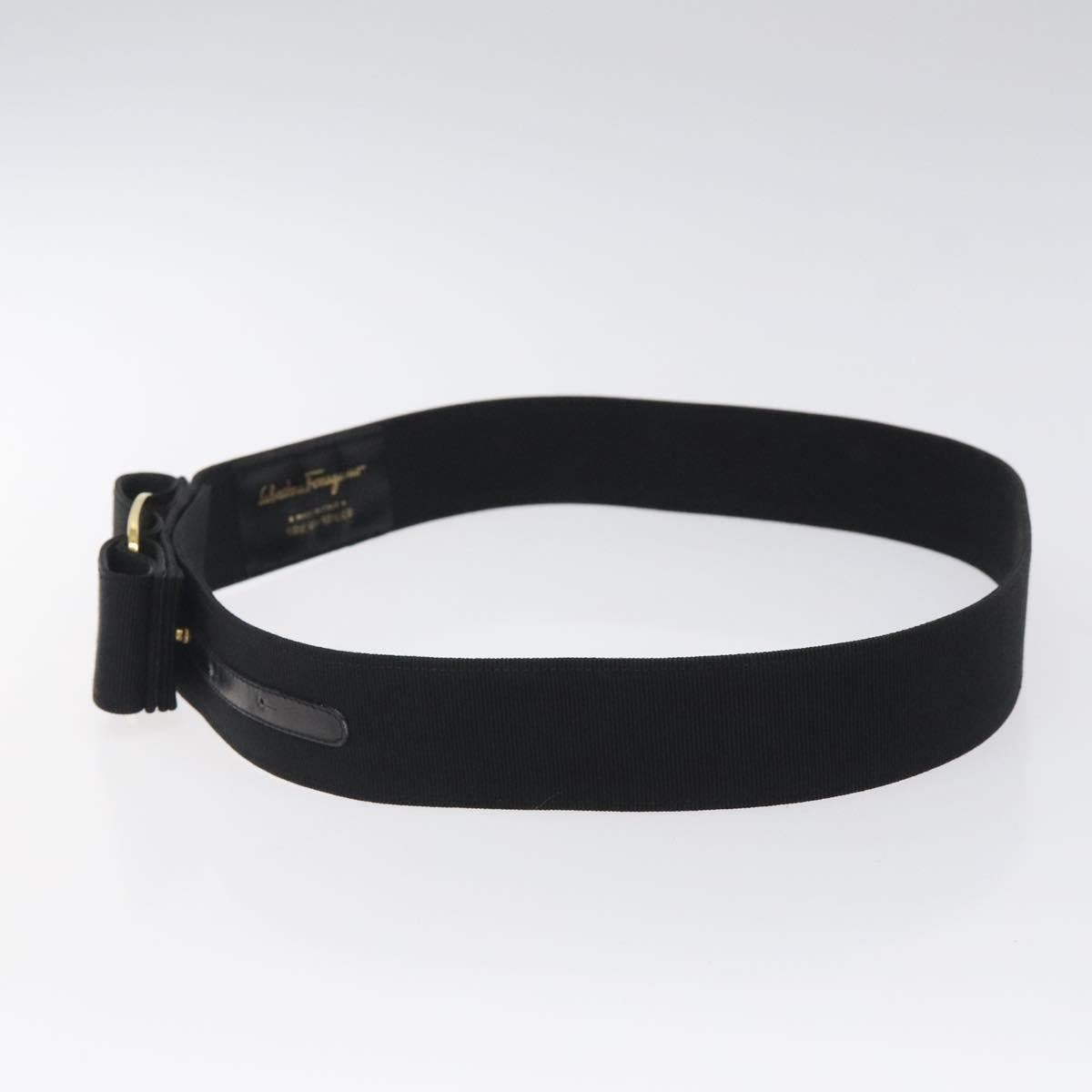 Salvatore Ferragamo Vala Belt Canvas 37.4"" Black Auth sw379