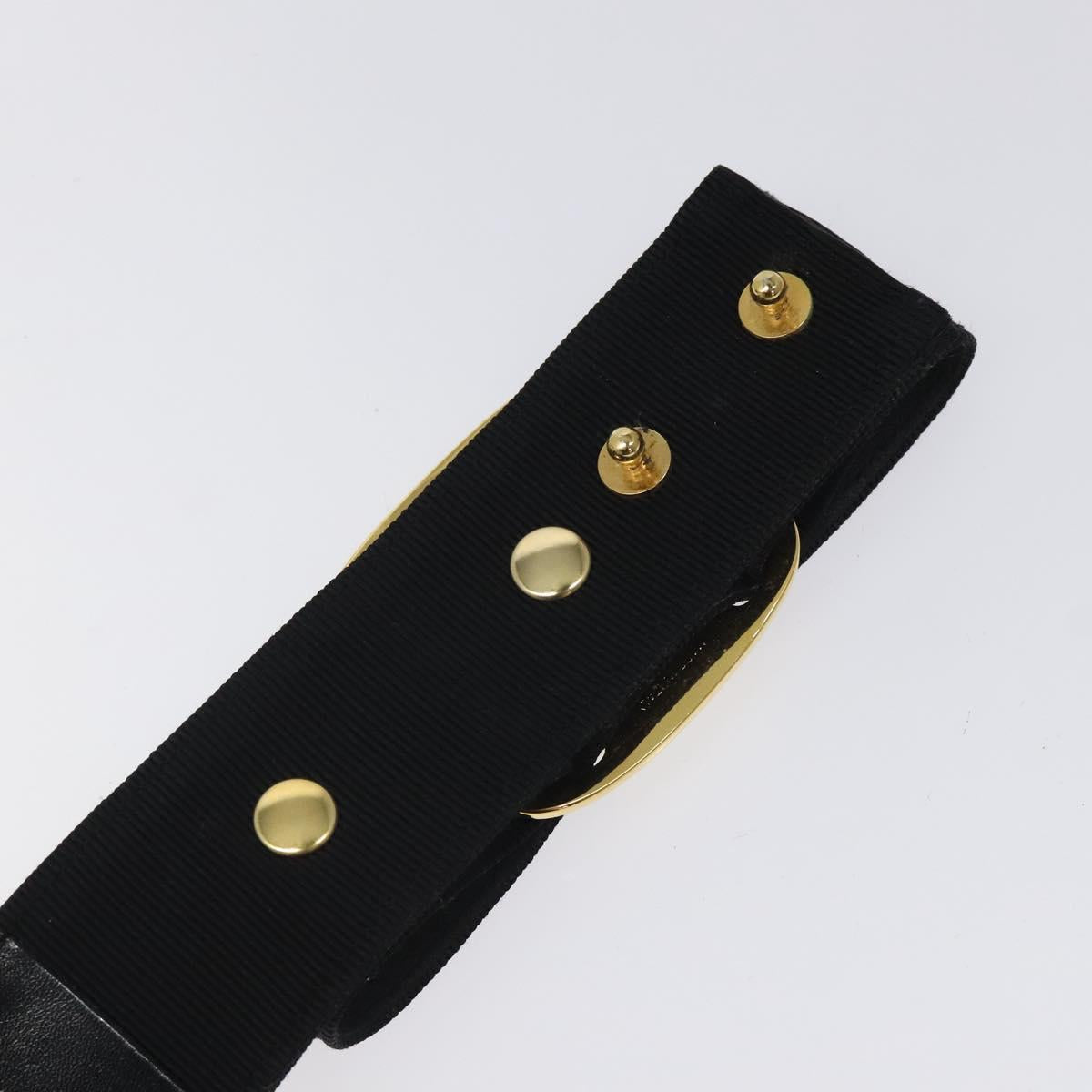 Salvatore Ferragamo Vala Belt Canvas 37.4"" Black Auth sw379