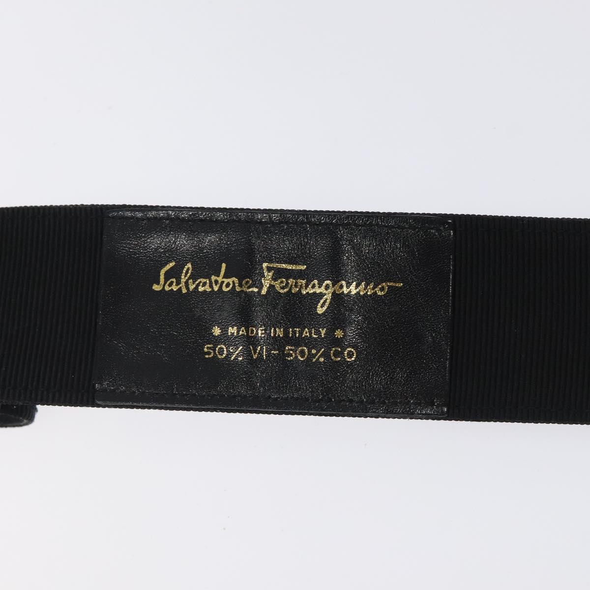 Salvatore Ferragamo Vala Belt Canvas 37.4"" Black Auth sw379