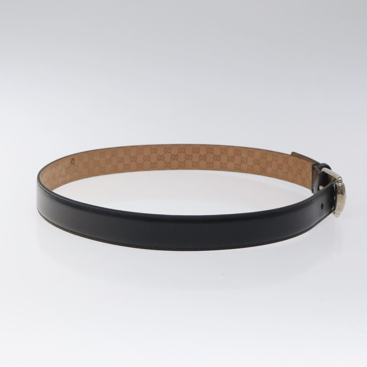 GUCCI Belt Leather Outlet 39.4"" Black 201766 Auth sw382