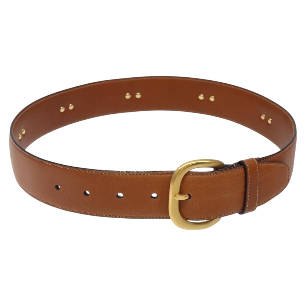 GUCCI Belt Leather 31.5"" Brown Auth sw383