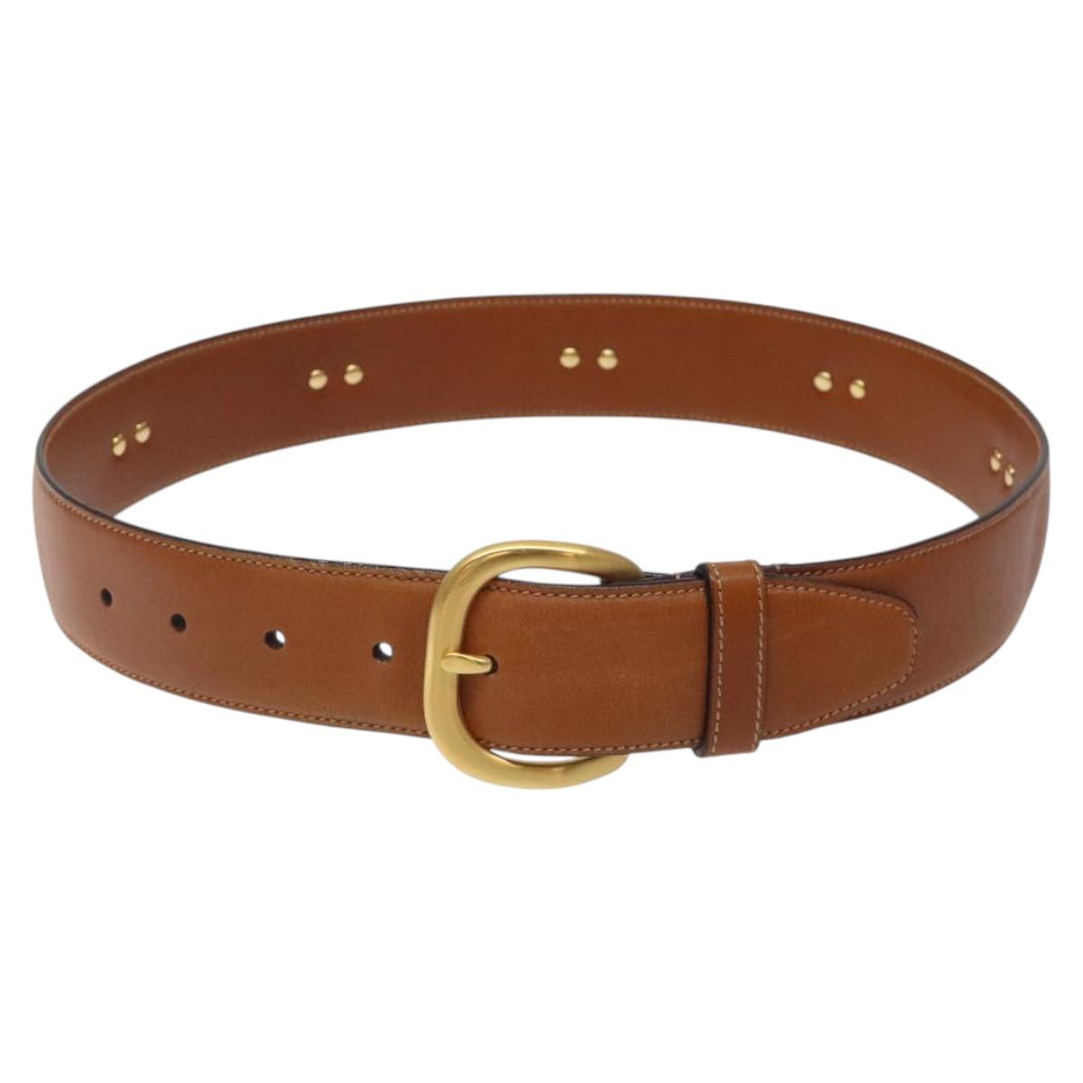 GUCCI Belt Leather 31.5"" Brown Auth sw383