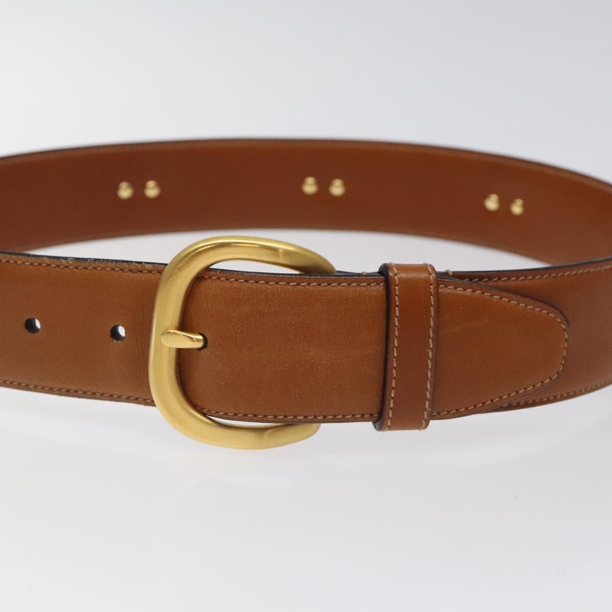 GUCCI Belt Leather 31.5"" Brown Auth sw383