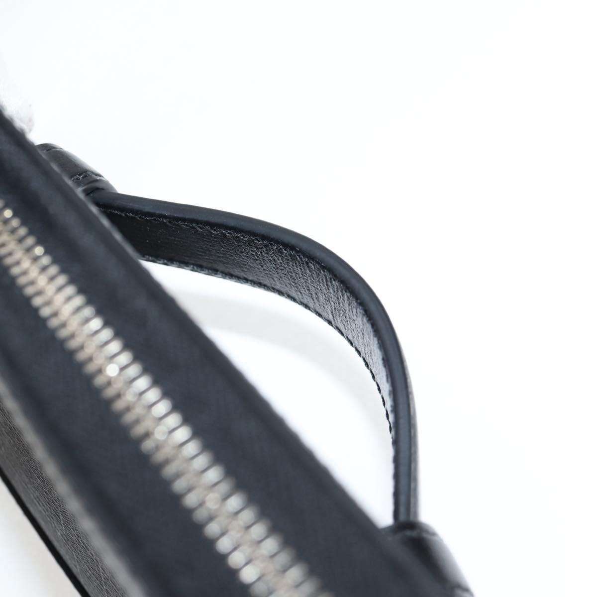 GUCCI GG Supreme Phone Holder Shoulder Bag PVC Black Silver 724357 Auth sw385M
