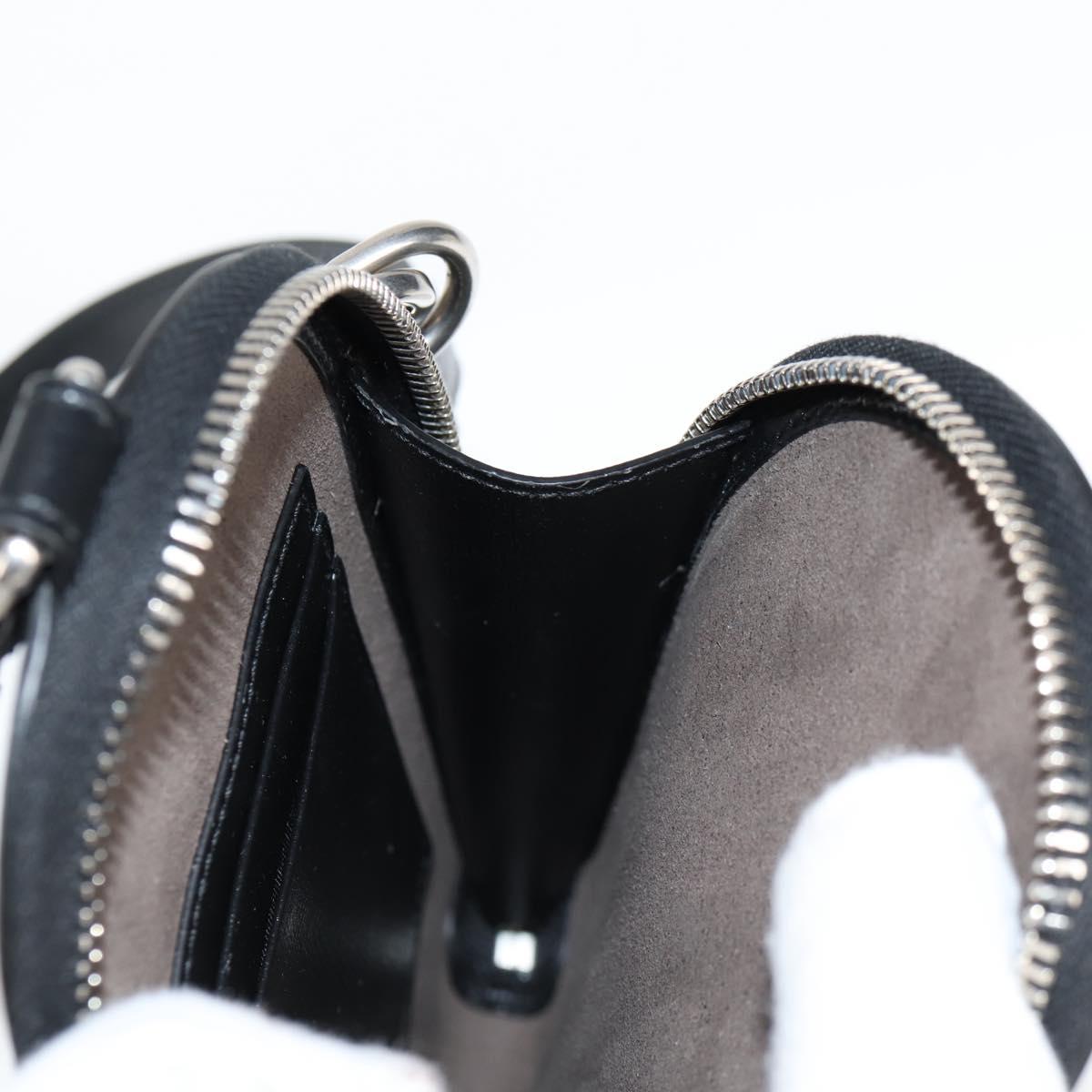 GUCCI GG Supreme Phone Holder Shoulder Bag PVC Black Silver 724357 Auth sw385M