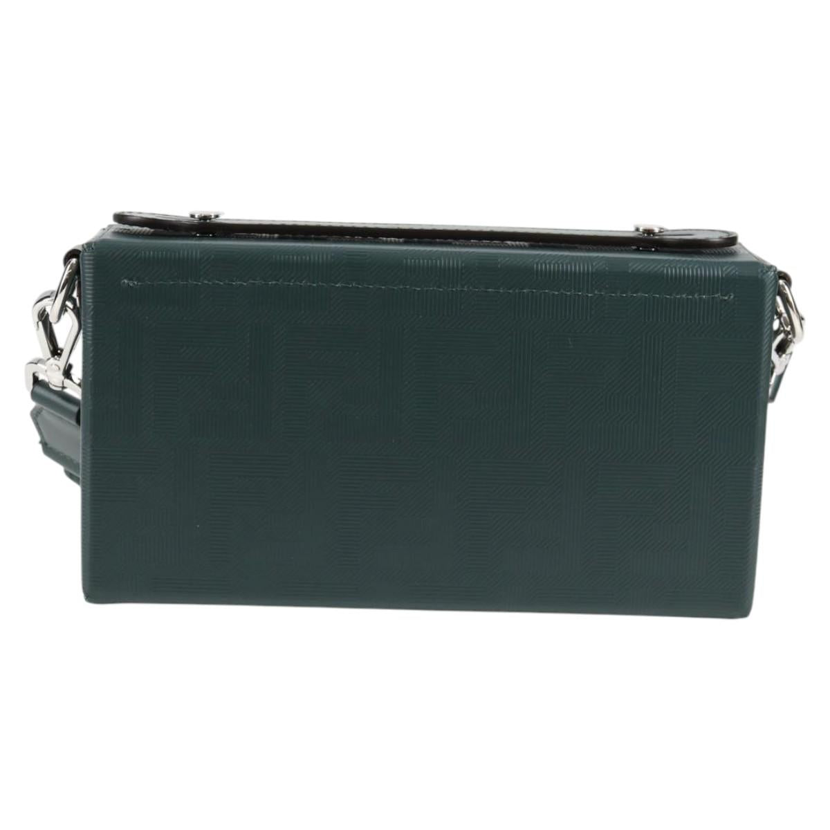 FENDI Zucca Canvas Baguette Soft Trunk Hand Bag Leather 2way Green Auth sw386AM