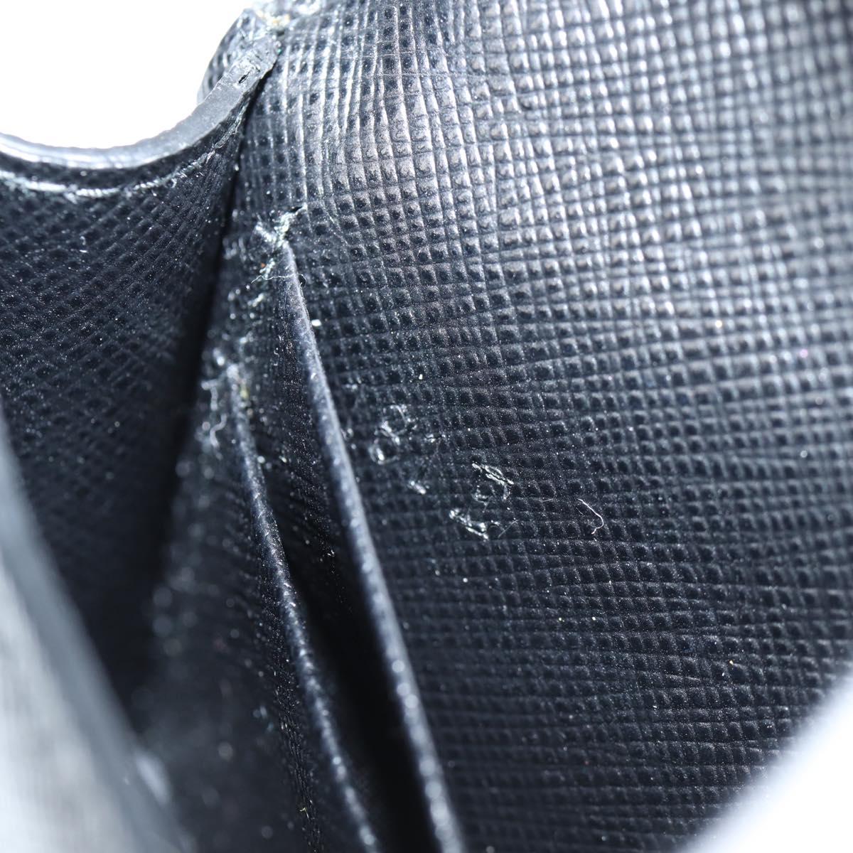 PRADA Chain Card Case Safiano leather Black Auth sw390AM